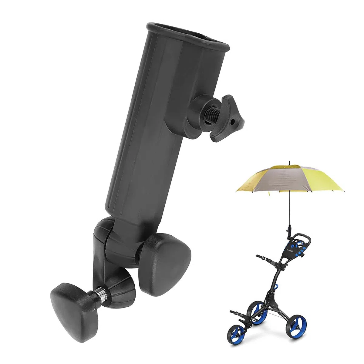 Uchwyt na parasol golfowy, wózek golfowy, uchwyt na parasol, regulowany wózek na parasol, plastikowy wózek golfowy, uchwyt na parasol, czarny, do wózków golfowych, wózków rowerowych