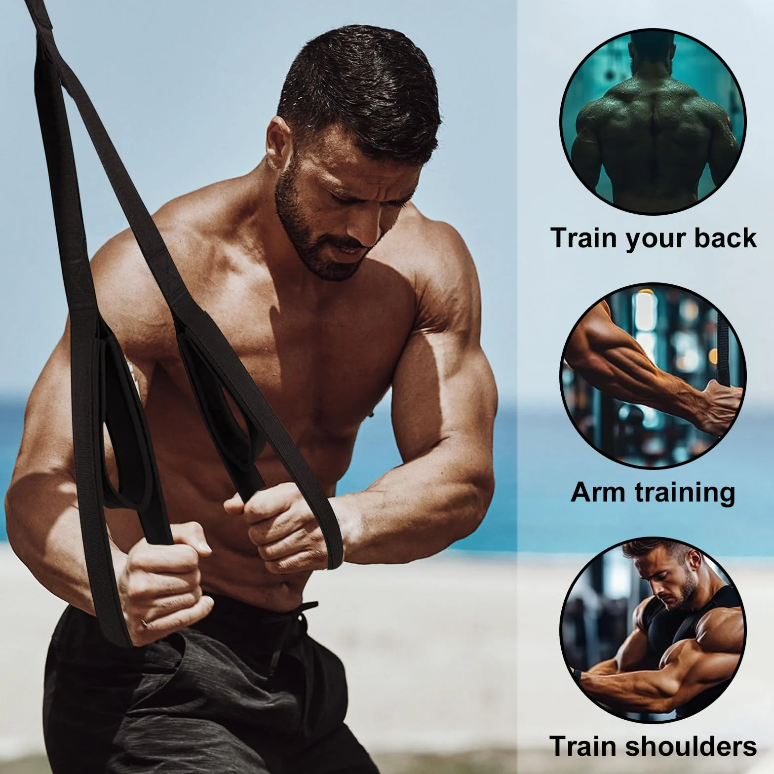 Linka Triceps,Akcesoria do siłowni Kabel do trakcji Długi Triceps Dwa Rozmiary W Jednym Triceps Kabel Trakcyjny do Push-Downs, Abs i Facepulls do użytku w domu lub na siłowni