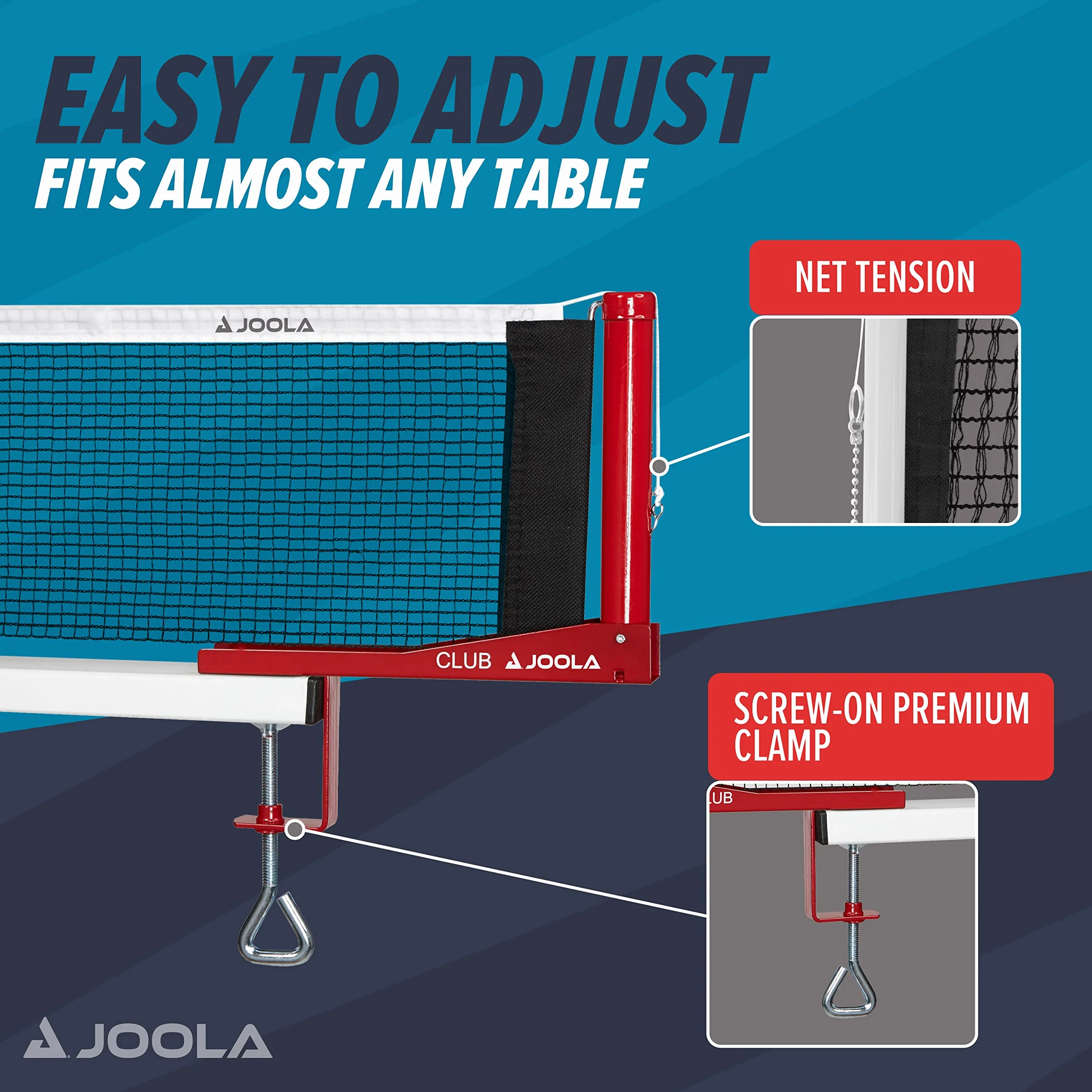 Joola Unisex – zestaw pocztowy dla dorosłych, siatka do tenisa stołowego, czerwona, 152 cm