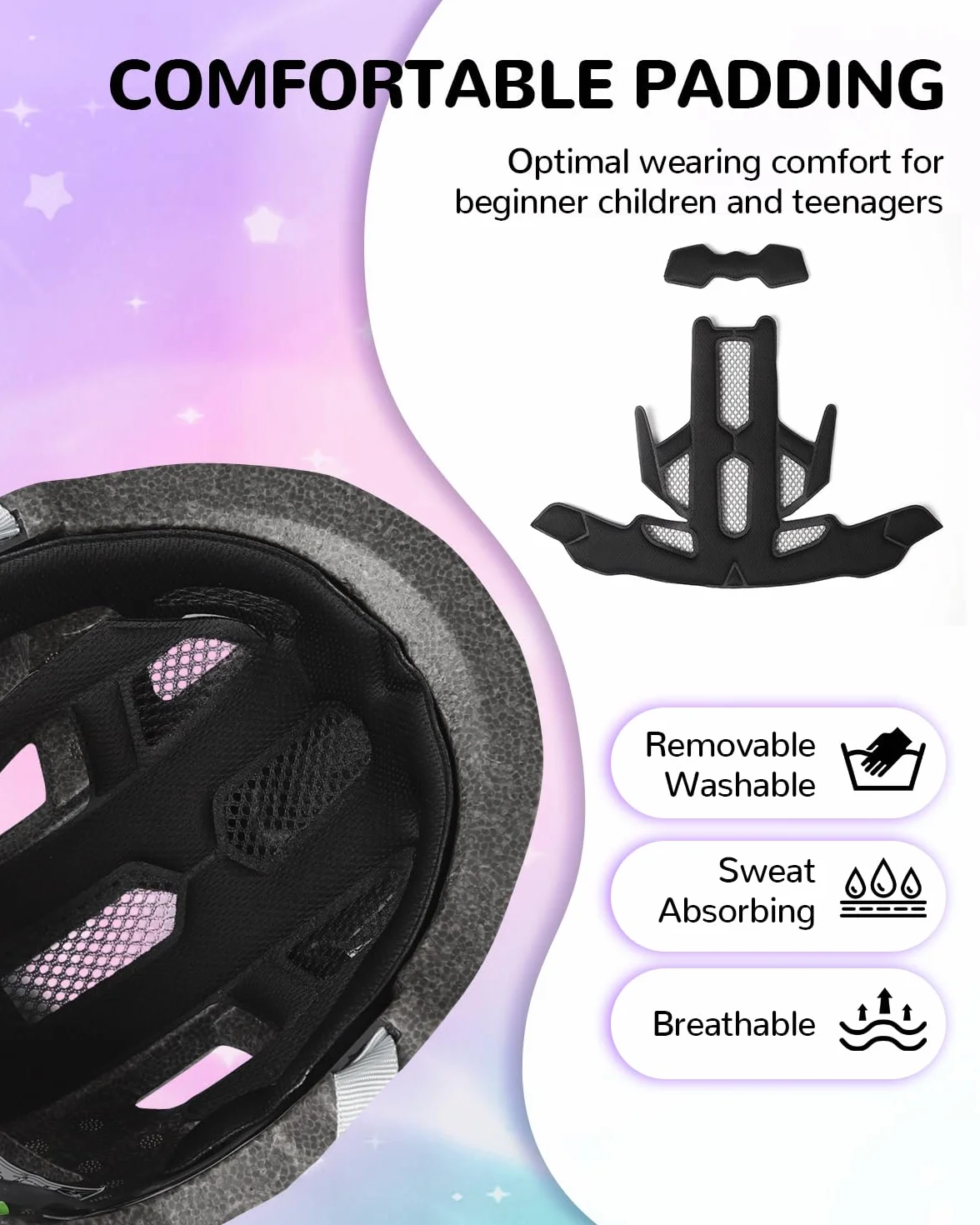 Dziecięcy kask rowerowy dla dziewcząt i chłopców, regulowany kask rowerowy dla dzieci, kask rowerowy, kask multisportowy do jazdy na deskorolce, jazdy na rowerze, jazdy na rolkach, 52-56 cm