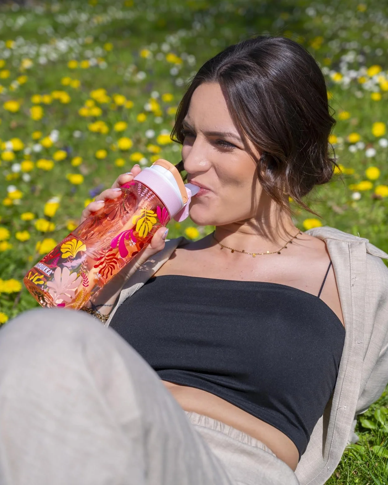 Kambukka butelka na wodę Lagoon 750 ml Nectar Drops z tritanu, szczelna, słomka i ustnik, BPA free