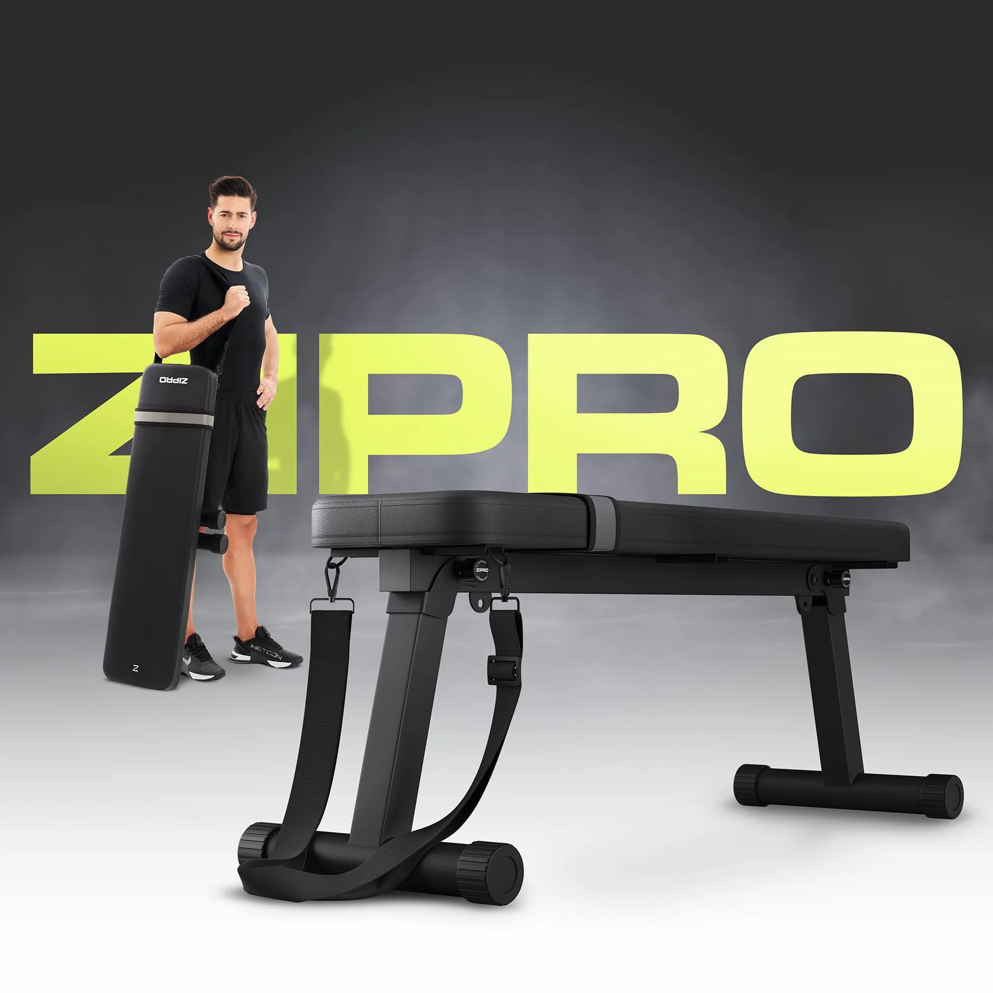 ZIPRO Plank składana ławeczka treningowa, ławka do ćwiczeń – składana ławka do wyciskania i ławeczka do podnoszenia ciężarów do domu – kompaktowa ławeczka do podnoszenia ciężarów, obciążenie 230 kg, z