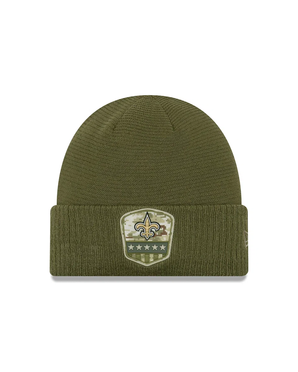 New Era New Orleans Saints Beanie na boisku 2019 Salute To Service Knit