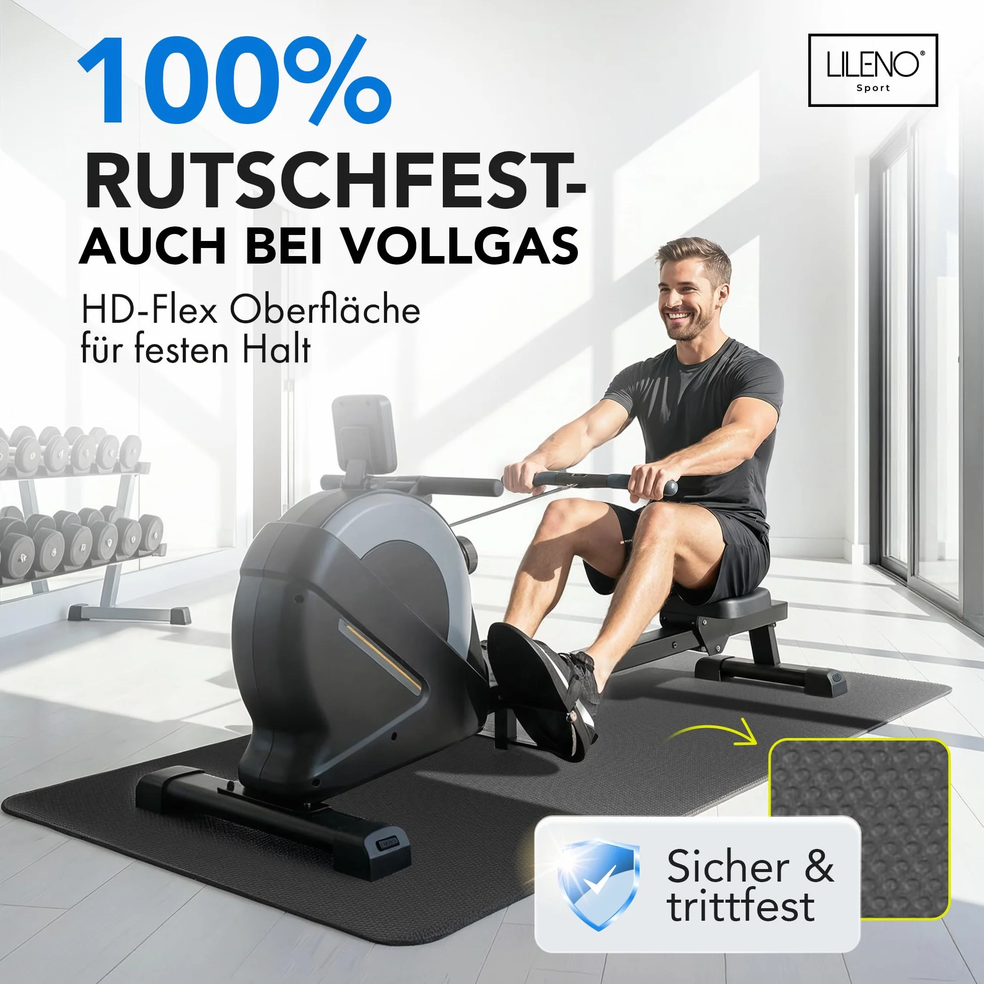 LILENO SPORTS Bieżnia 8 mm Mata Fitness Do Eliptycznych Trenerów Rolkowych