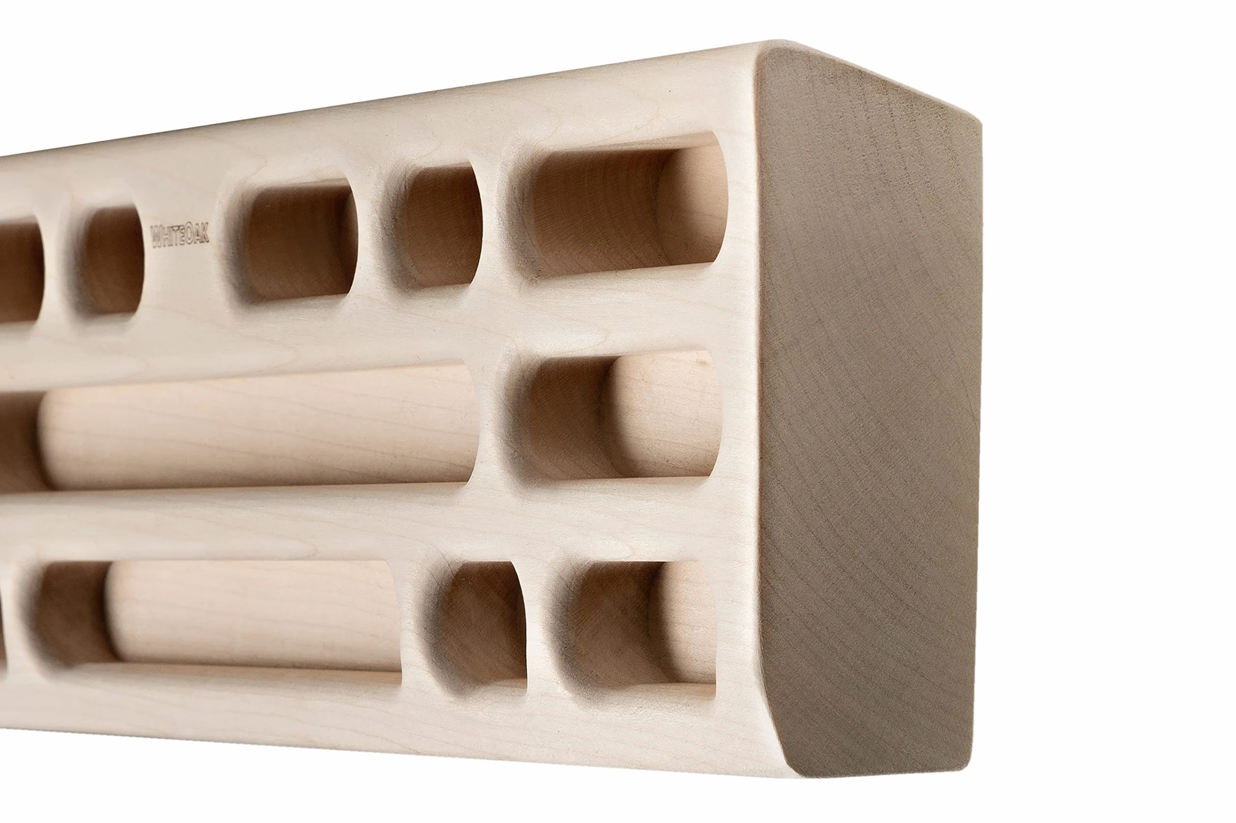 Whiteoak Drewniana deska do treningu wspinaczkowego, 50 x 12,5 x 4,4 cm, deska treningowa do wspinaczki, z akcesoriami do gry w boulder – drewno klonowe