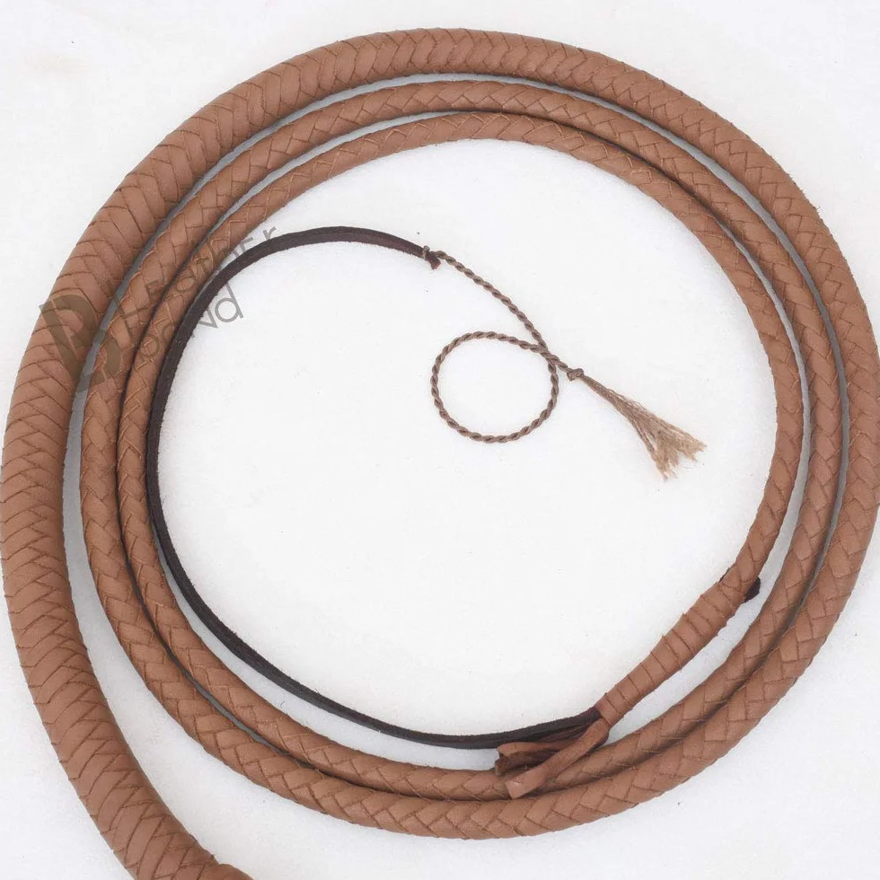 Indiana Jones styl 4 stopy 8 warkocz naturalna jasnobrązowa skóra bulwhip prawdziwa skóra bydlęca bull whip