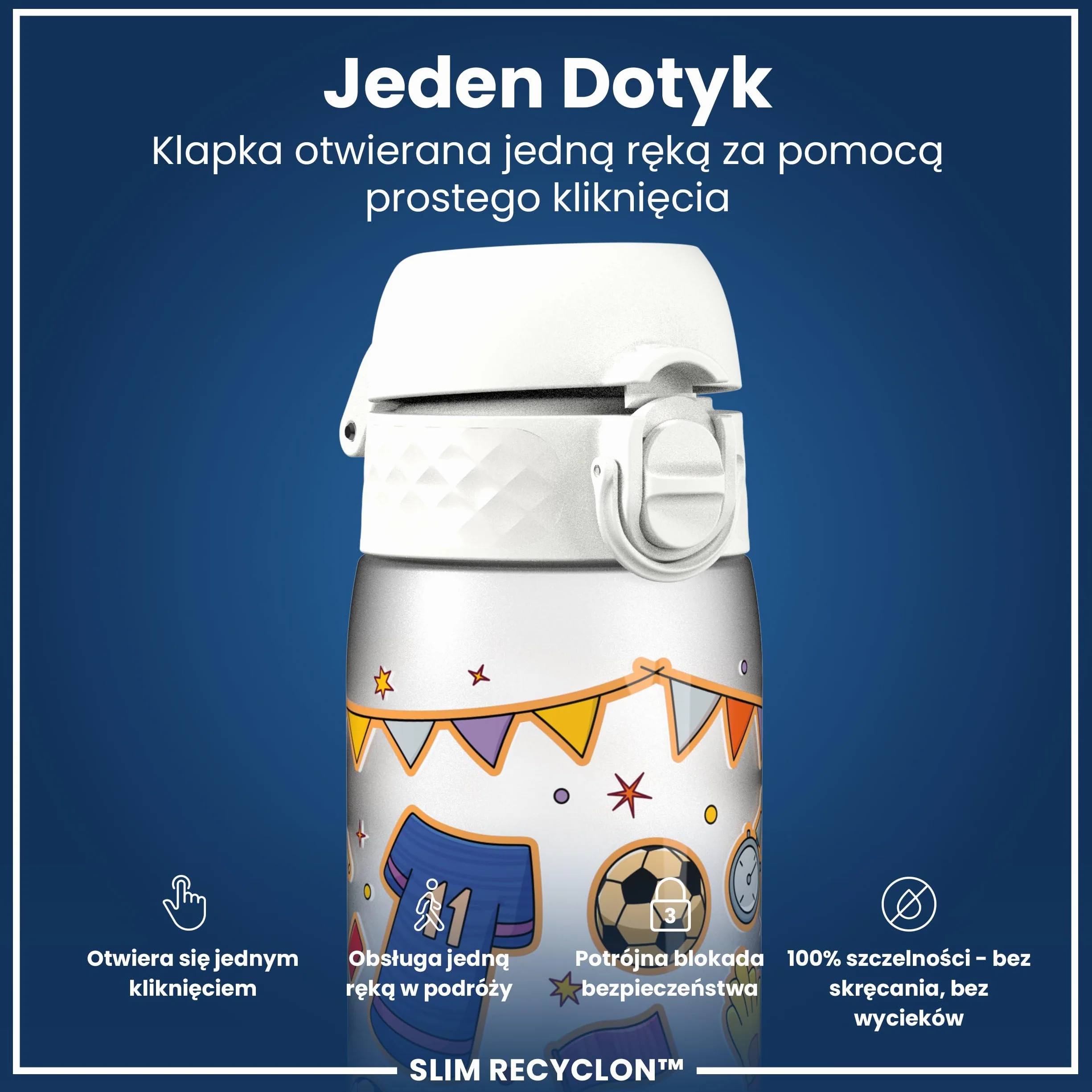 ION8 Butelka na Wodę 500 ml Szczelna Bez BPA Łatwe Czyszczenie