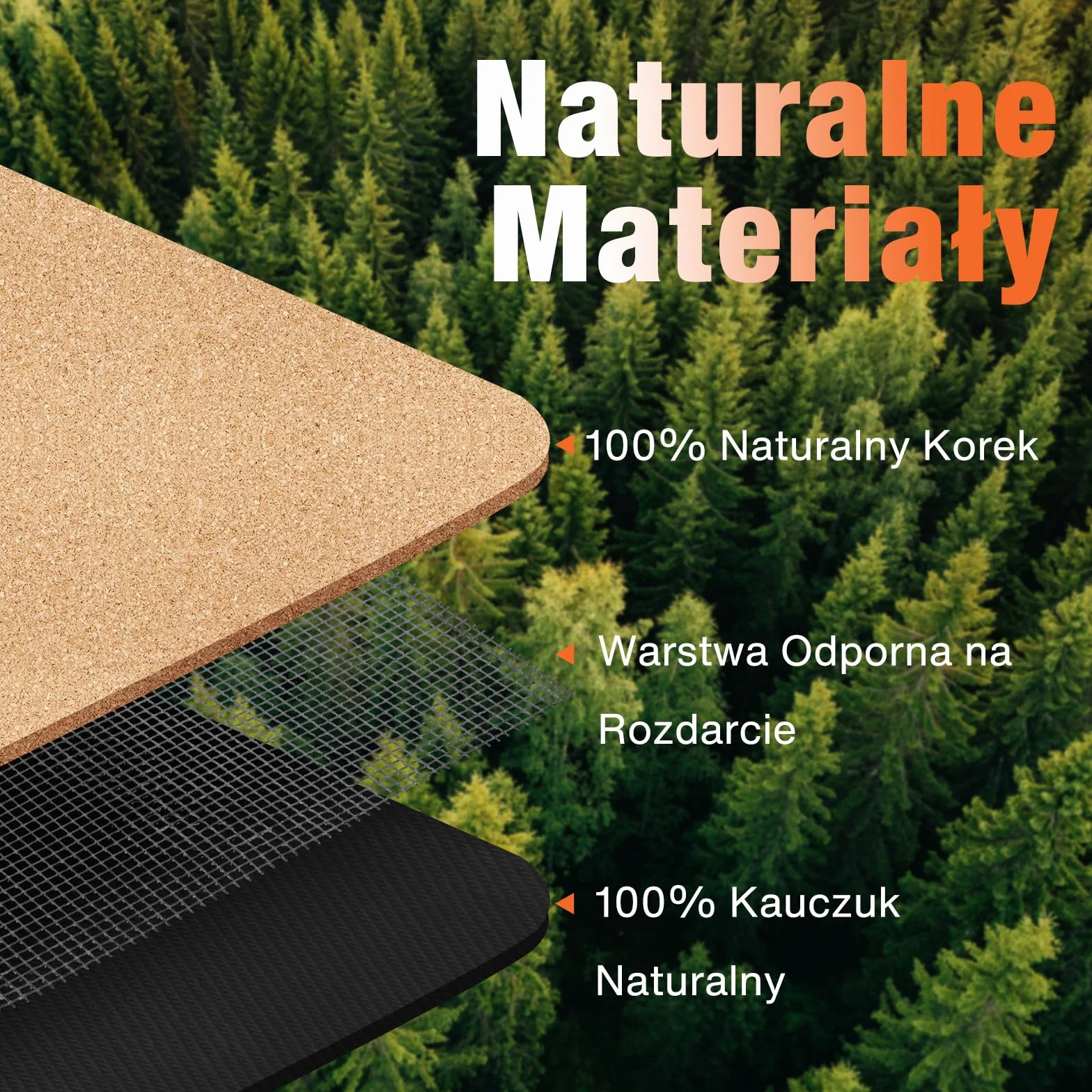 DH FitLife Mata Korkowa Antypoślizgowa z Naturalnego Kauczuku, 6mm | Gotowa do Użycia, Łatwa do Czyszczenia, Wysokiej Jakości Mata do Jogi, Pilatesu i Fitnessu