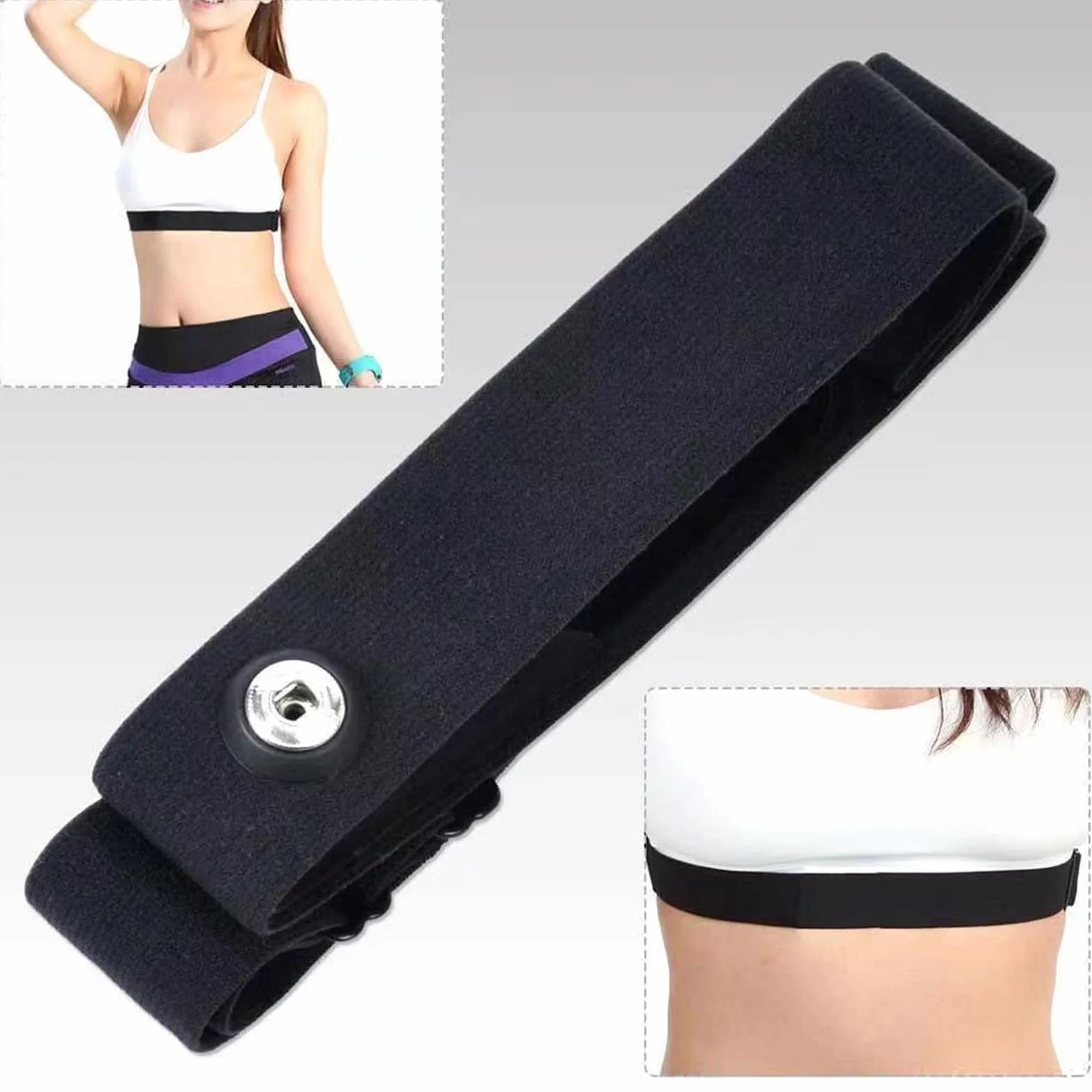 Soft Strap pas piersiowy regulowany do czujnika cardio (70-105 cm), odstęp 45 mm, pasek Bluetooth Ant+ kompatybilny z Garmin, Wahoo, Polar
