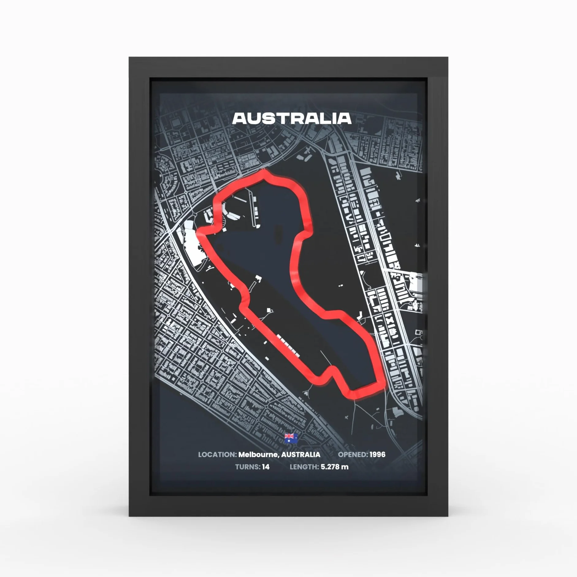Plakat 3D Motorsport Australia A3 w drewnianej ramie 2000dpi 280g papieru dekoracja ścienna