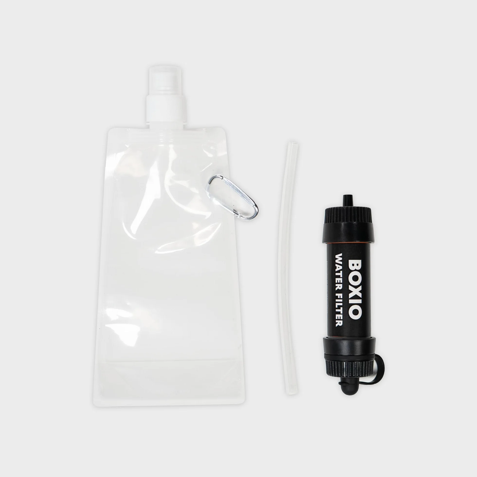 BOXIO Filtr do wody mobilny z węglem aktywnym na kemping system filtracji usuwa bakterie mikroplastik