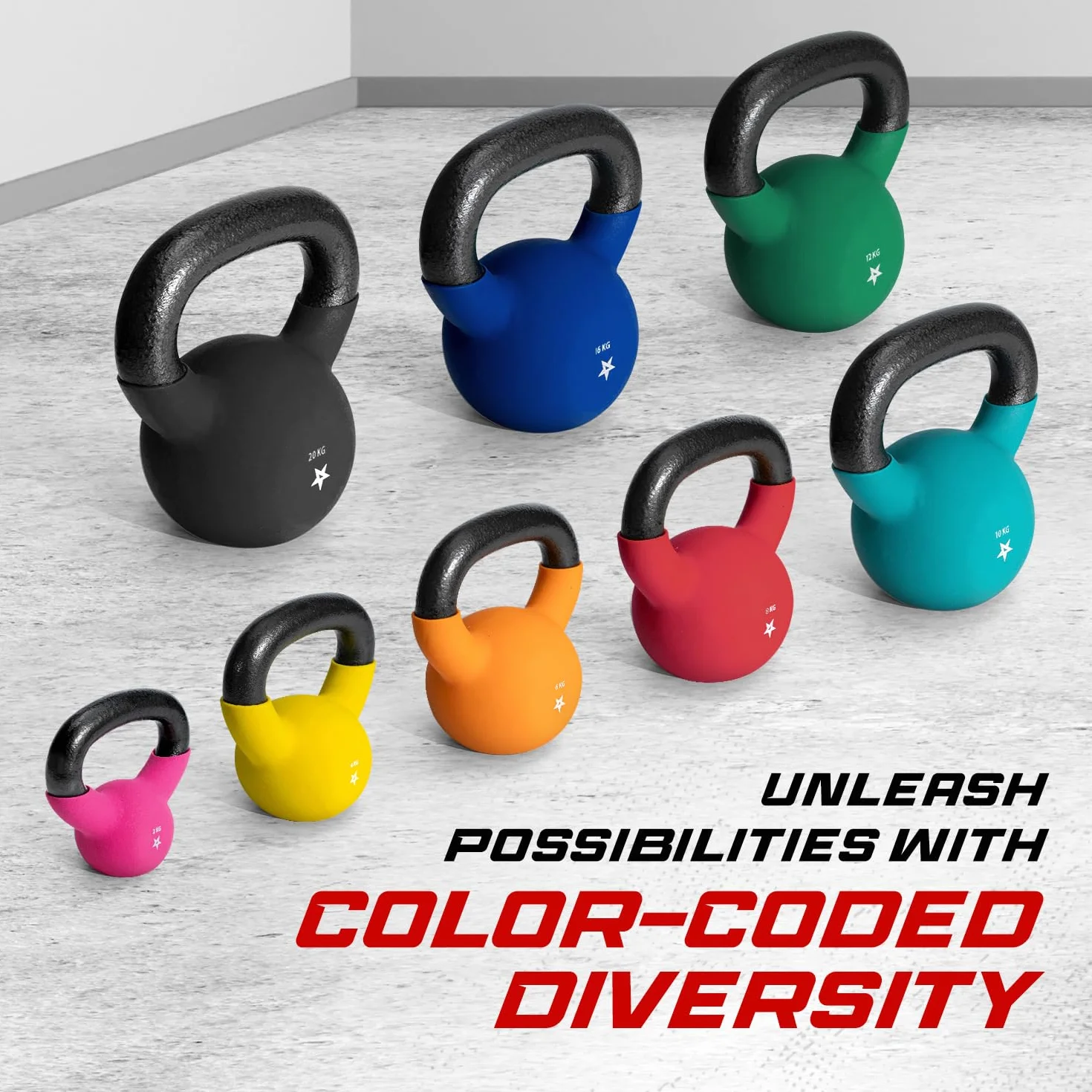 Yes4All WV6P Kettlebell 8 kg czerwony powlekane neoprenem