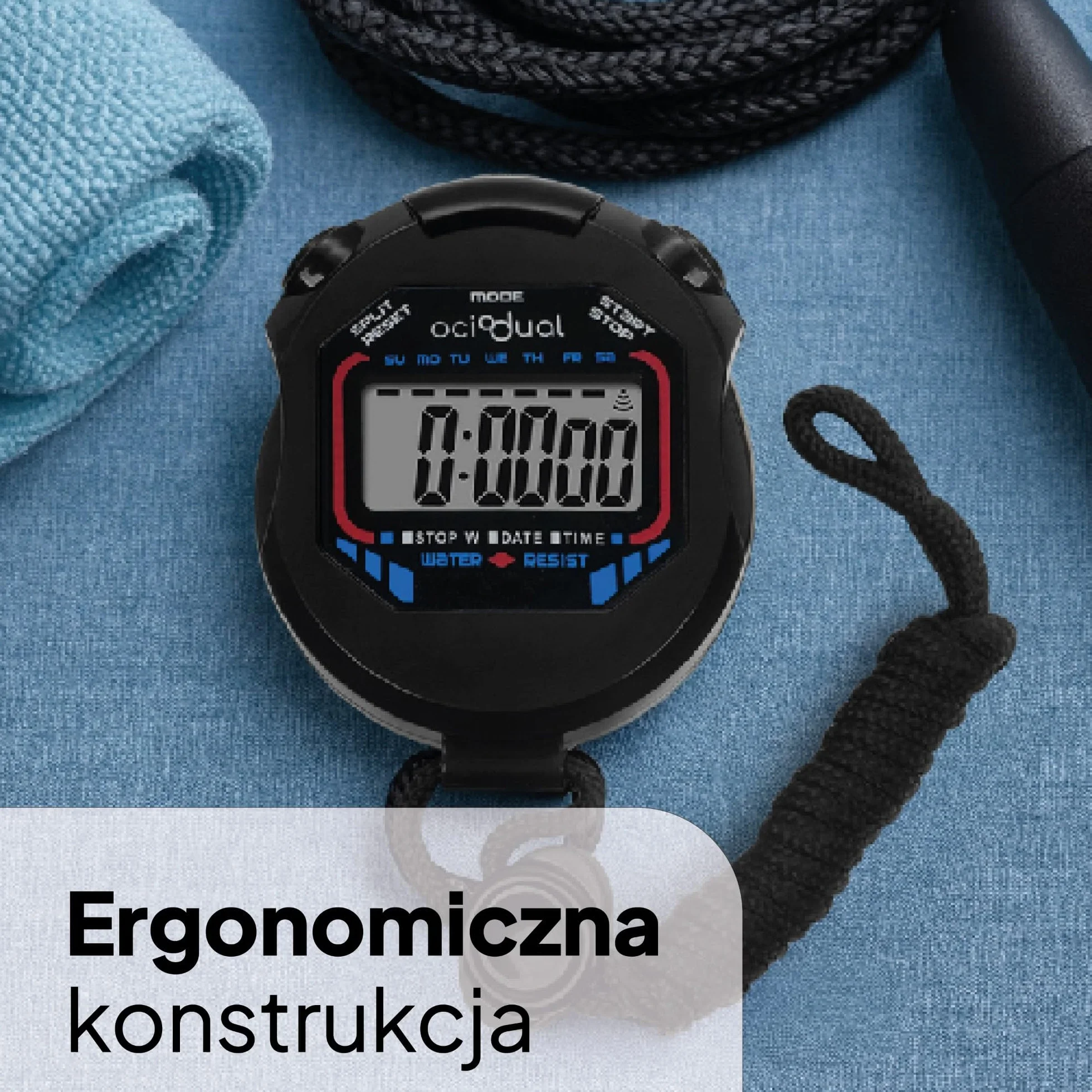 OcioDual Ręczny Cyfrowy Stoper Sportowy Wielofunkcyjny Zegarek Wyścigowy XL-013 Czarny Alarm Sportowy Dokładność Wyświetlacz LCD