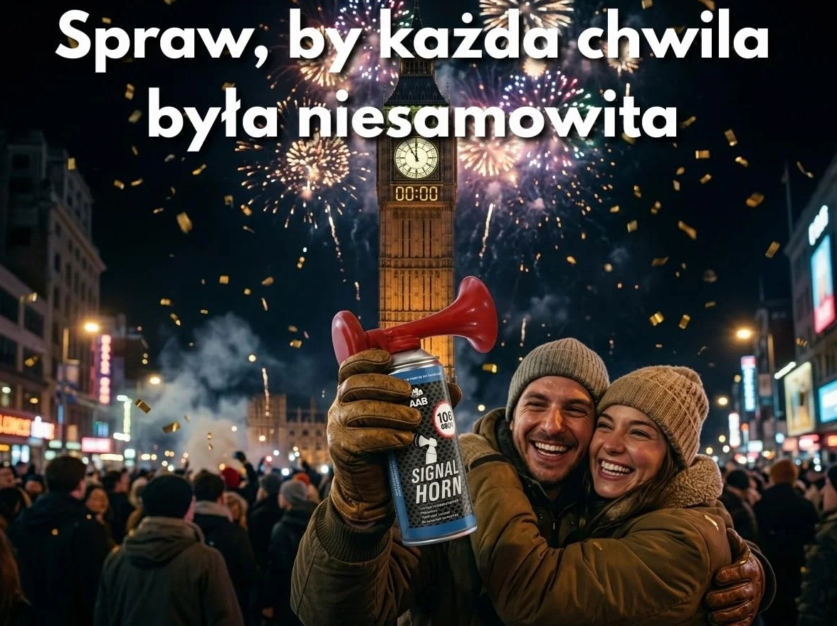1 x AABCOOLING Trąbka Sygnałowa 106 dB(A) - Trąbka Kibica z Niepalnym Gazem, Do 120 Krótkich Sygnałów, Głośna Wuwuzela Gazowa, Sygnał Dźwiękowy na Sprężone Powietrze, Na Imprezy, Urodziny