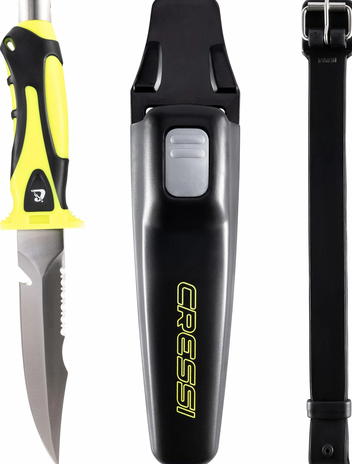 CRESSI Argus SB Diving Knife Black/Yellow 9.5 cm