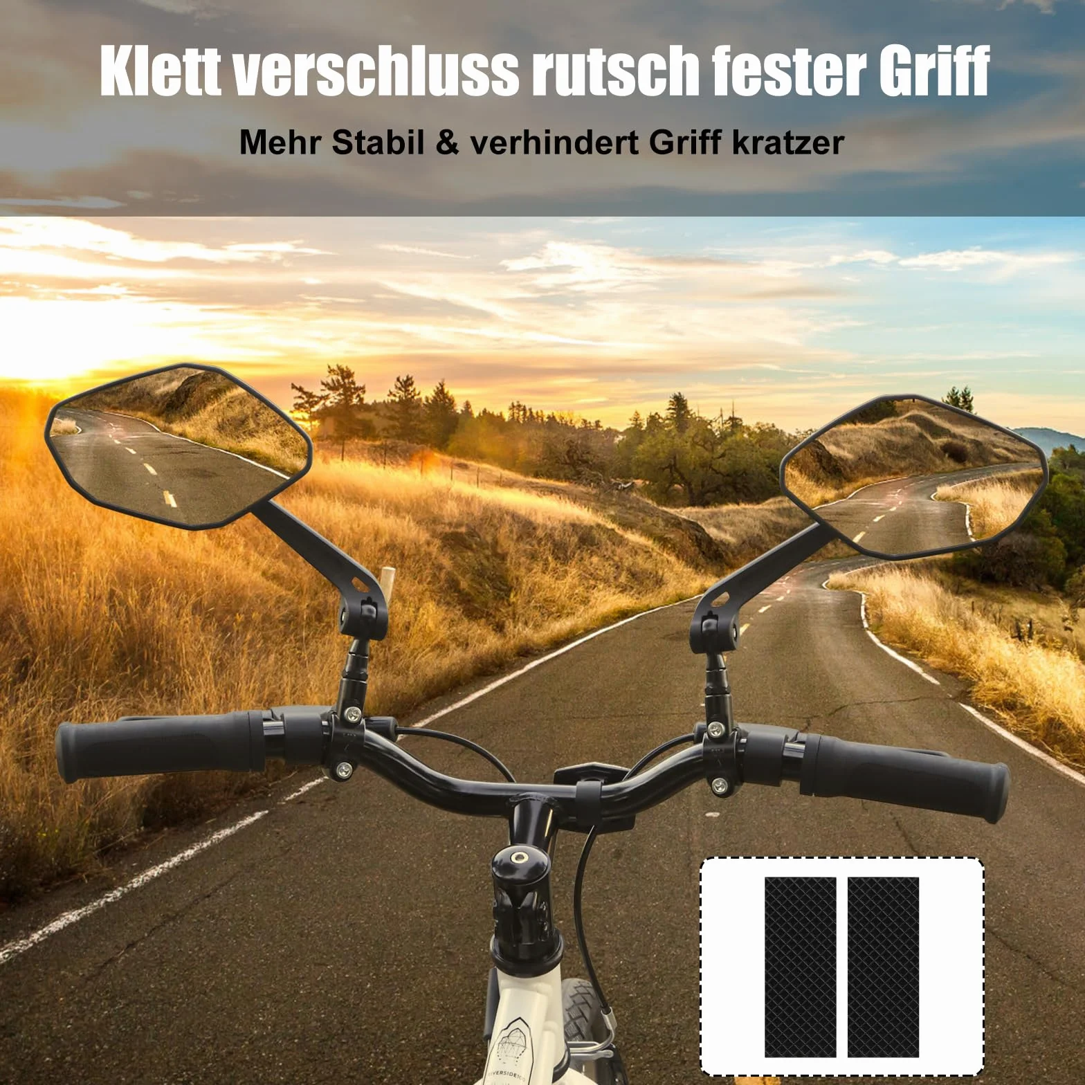 Lusterko Rowerowe 2 Sztuki, Szerokokątne Wypukłe, Pole Widzenia HD, Obracane 360°, Składane, Stabilne