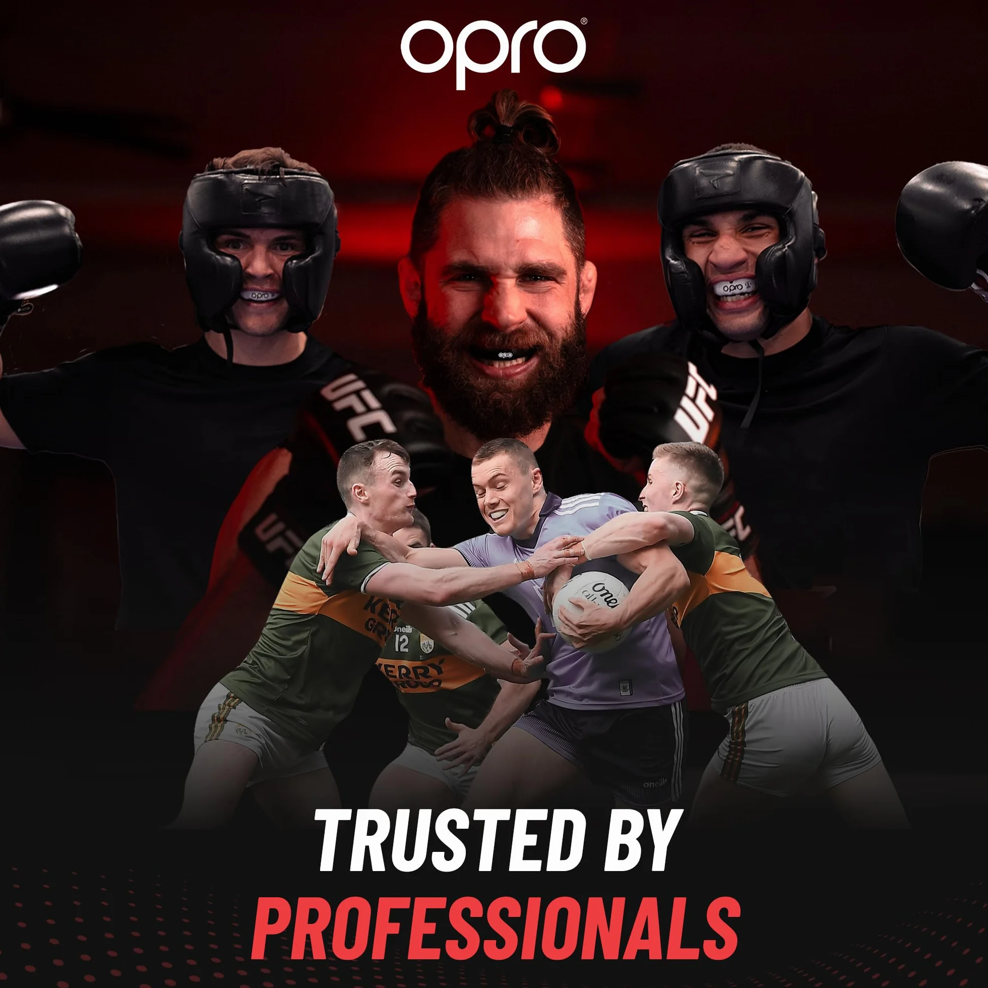 OPRO Natychmiastowa osłona na zęby dla dentysty, rewolucyjna technologia dopasowania dla najwyższego komfortu, ochrony i dopasowania, osłona dziąseł do rugby, boksu, hokeja, MMA (czerwona, dla