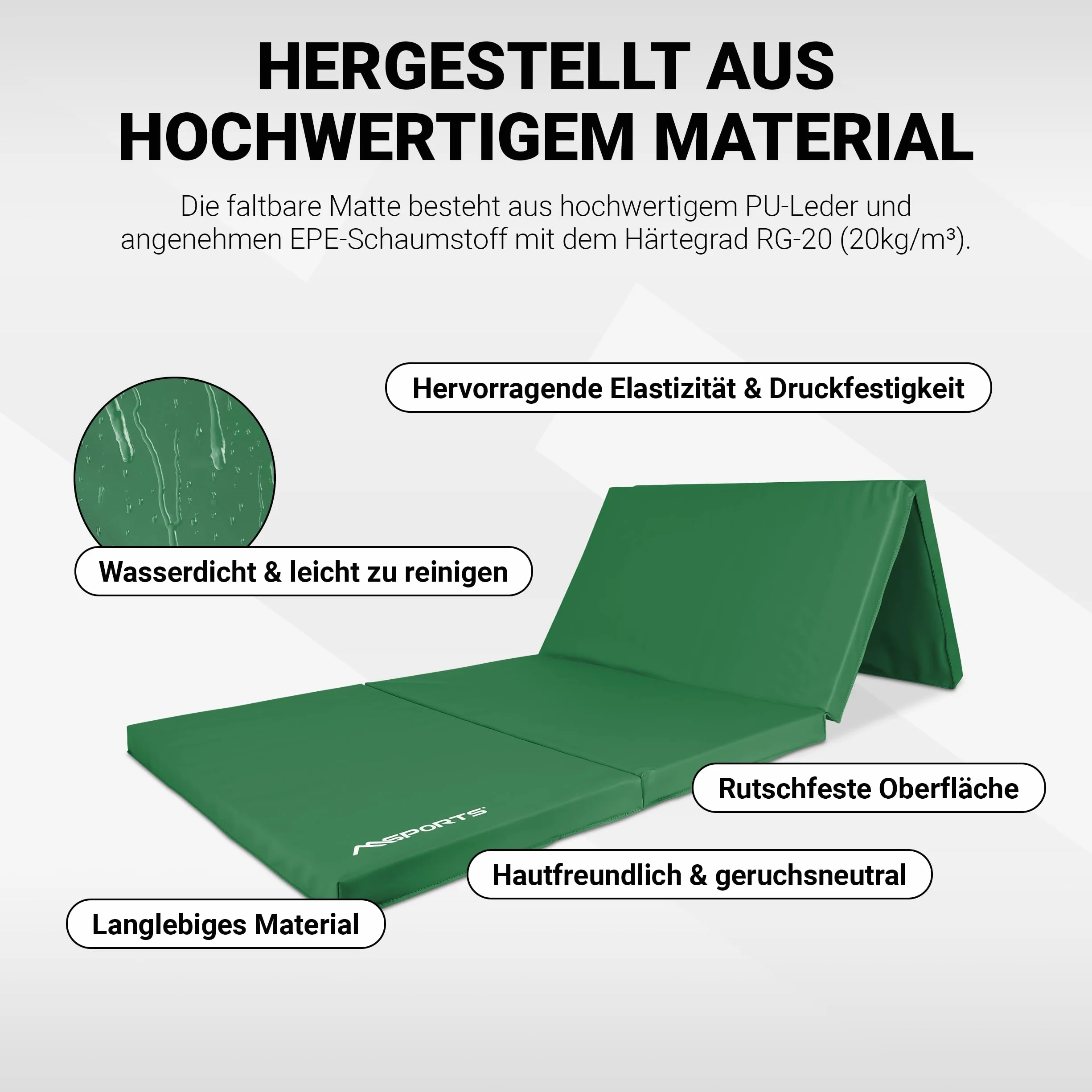 MSPORTS Mata gimnastyczna Premium składana mata miękka podłoga 190 x 80 x 5 cm mata gimnastyczna mata sportowa do domu dzieci i dorosłych