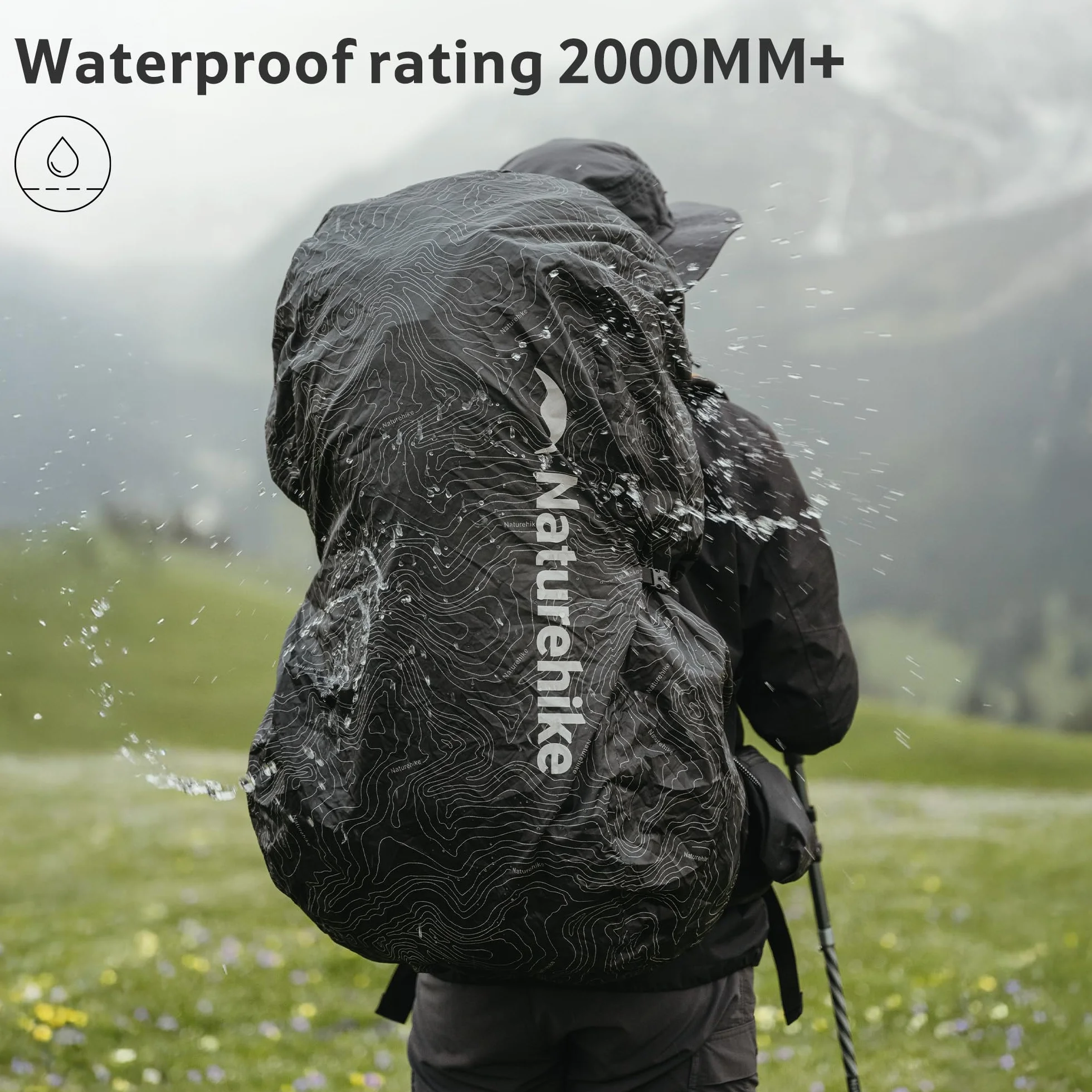 Naturehike Wodoszczelny pokrowiec na plecak nylonowy odblaskowy 30-60 l