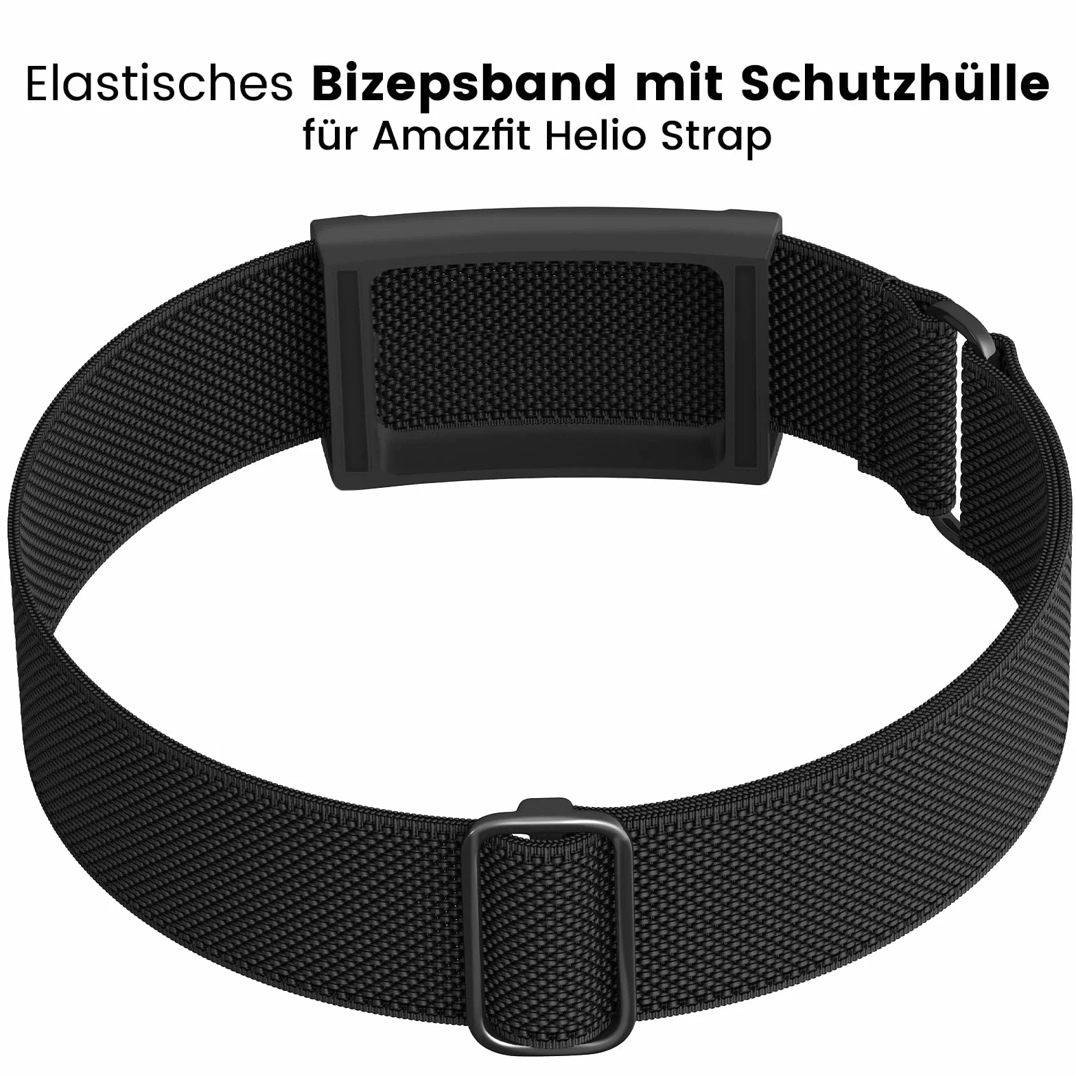 SimpleThings Bransoletka bicepsowa kompatybilna z Amazfit Helio Strap z etui ochronnym nylonowa sportowa