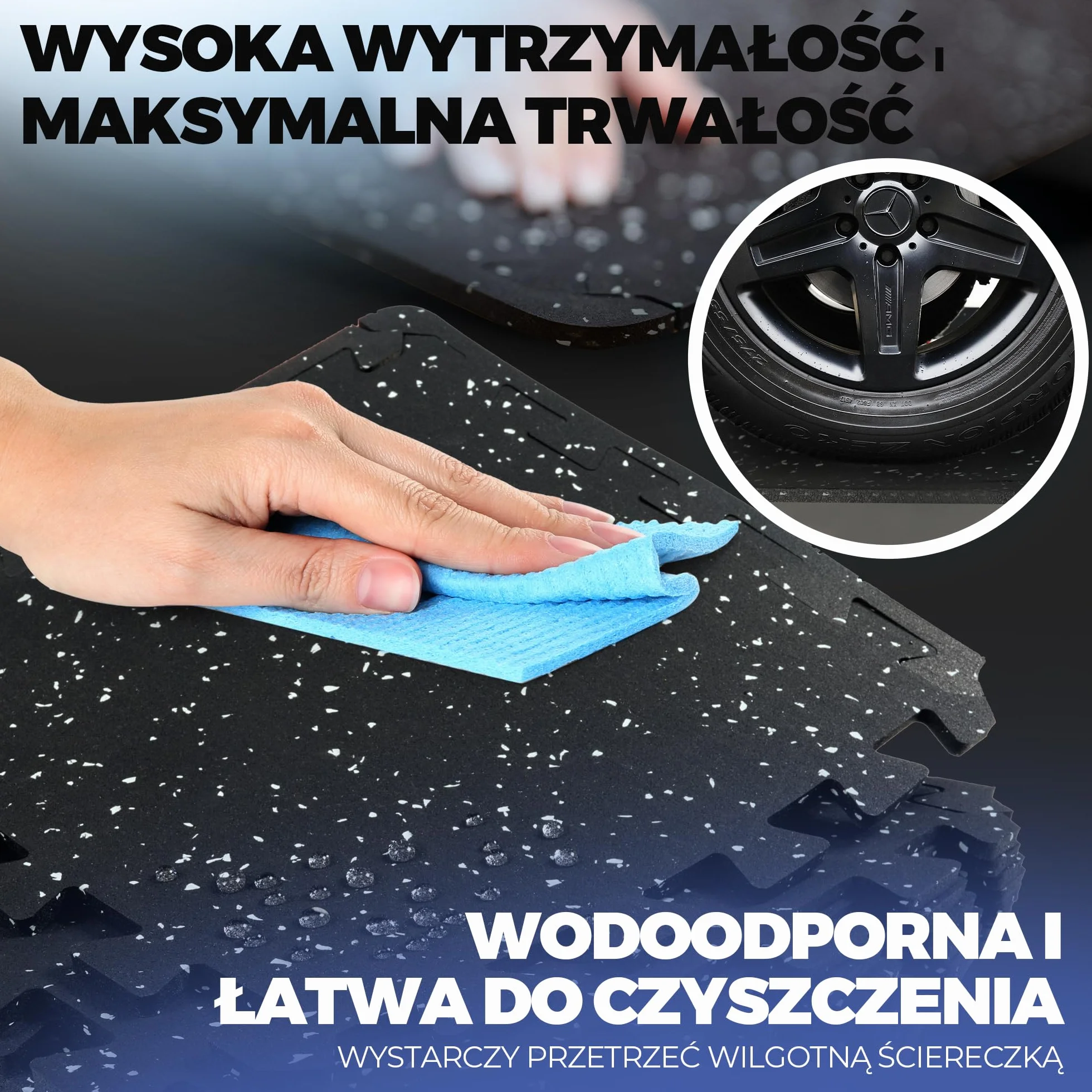Zestaw mat ochronnych mata fitness gumowa: puzzle ochronne na podłogę podkładowa sprzęt sportowy gimnastyczna podłogowa sportowa treningowa do jogi sali siłownia ciężary studio składana