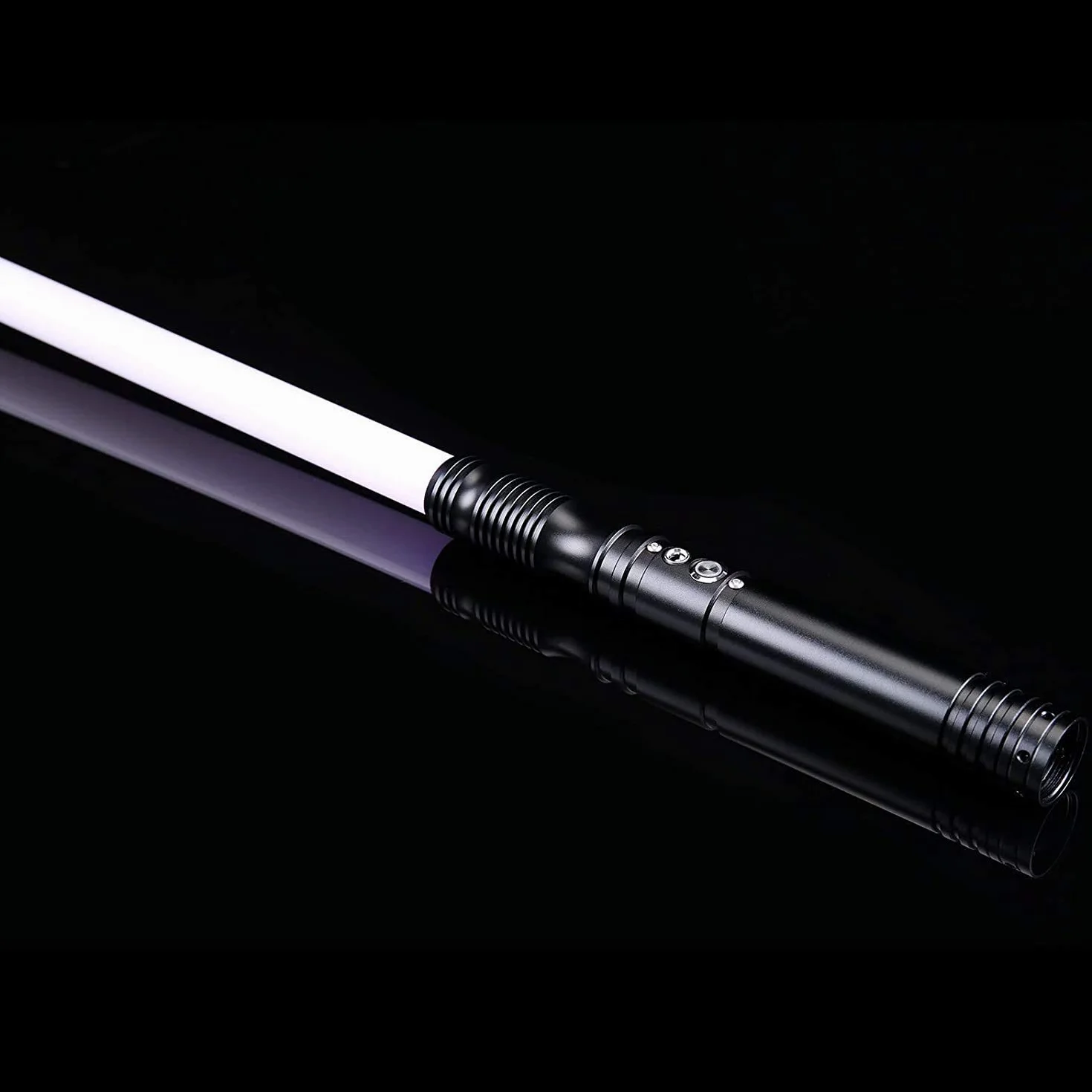 Duel Light Saber Metalowy Aluminiowy Miecz Świetlny Hilt Force FX LED 6 Czcionkami Dźwiękowymi Ładowalny Srebrny