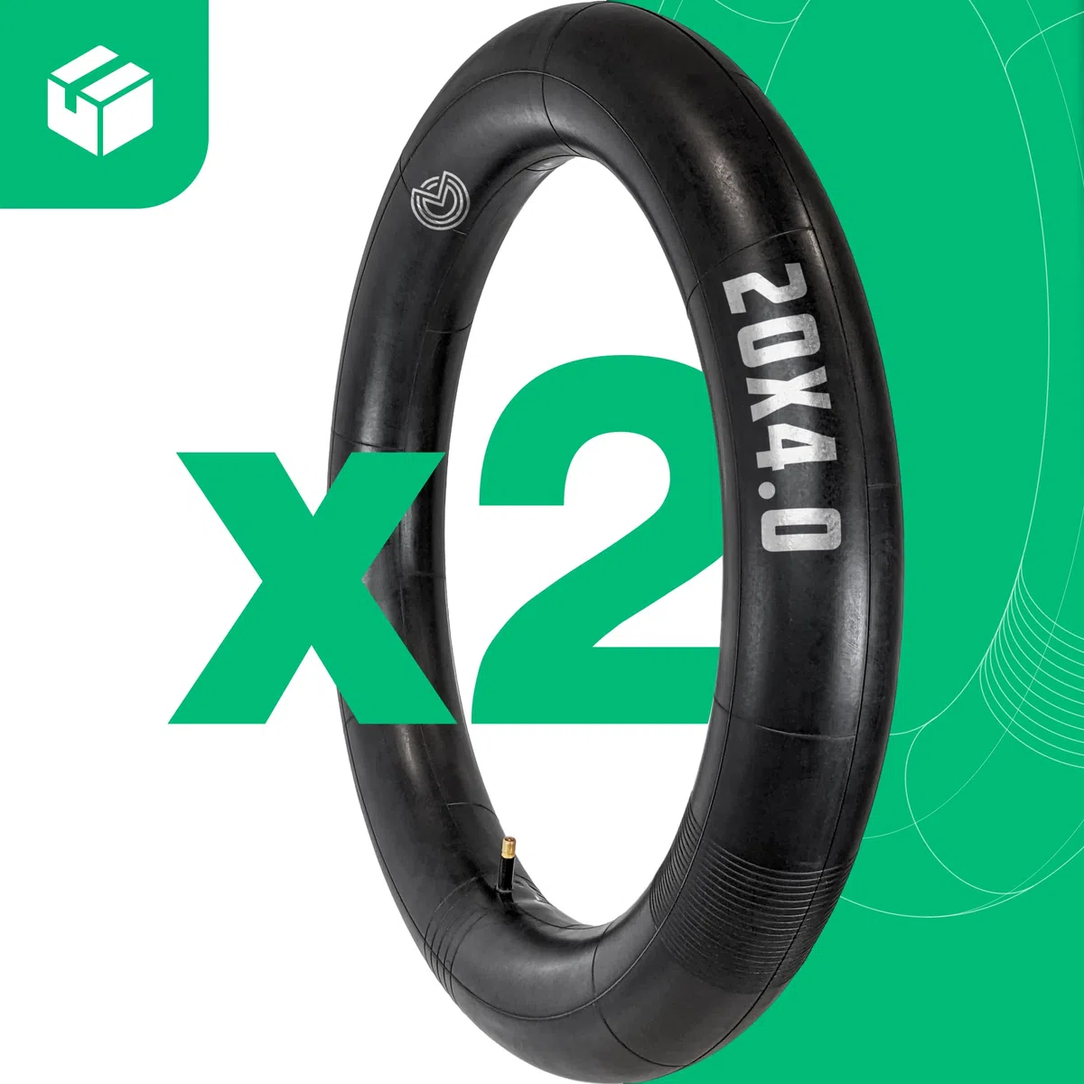 MOOVMOOV Dętka 20x4 z prawym zaworem Schradera (x2) - kompatybilna z Fat Bike/MTB/rowery elektryczne, bardzo wytrzymała guma butylowa, do opon 20 cali - 100-406