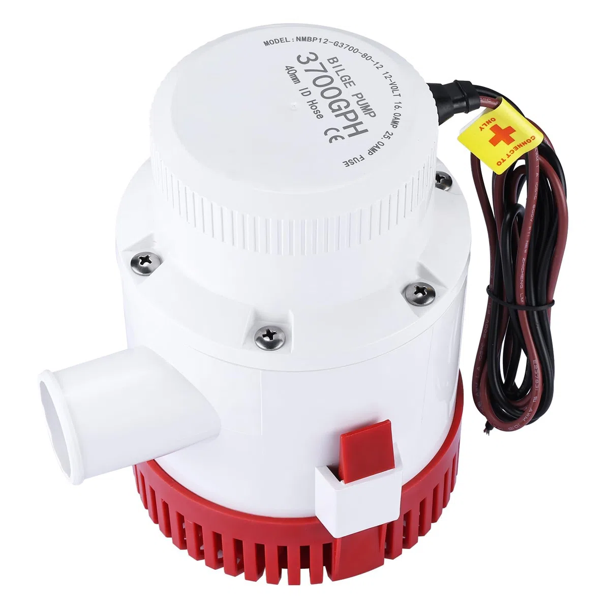 FreeTec Elektryczna pompa zęzowa, 12 V, 3700 gph, pompa głębinowa, pompa wodna do łodzi, jachtów, przyczep kempingowych, na zewnątrz (czerwona)