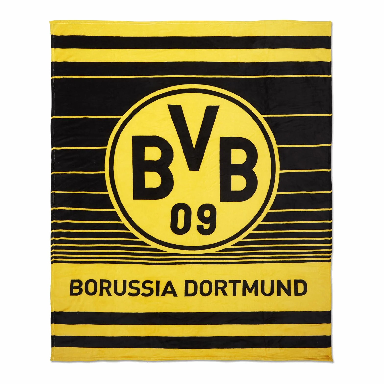 Borussia Dortmund BVB Koc polarowy w paski - czarno-żółty - 200 x 150 cm - 100% poliester