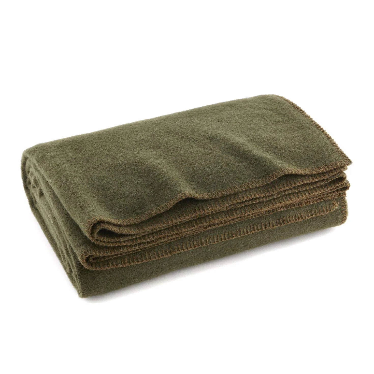 Oliwkowa zieleń wełniany koc ognioodporny 167,6 x 228,6 cm 80% wełna US Military