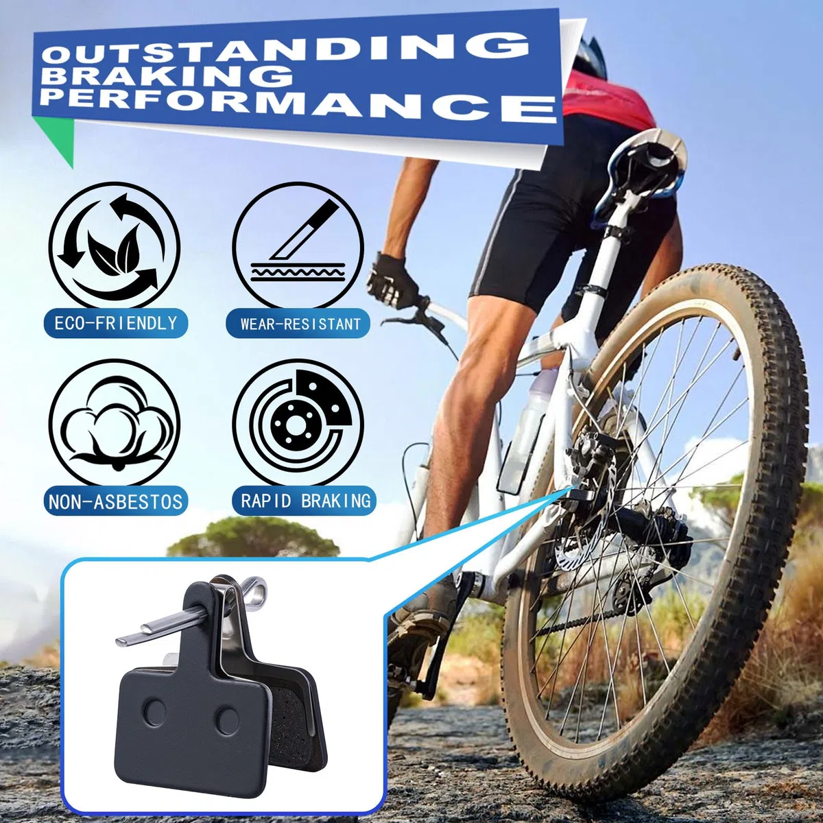 6 Par Klocków Hamulcowych Rowerowych dla Shimano B01S B03S B05S, Wysokowydajne Półmetalowe Klocki Hamulcowe Tarczowe, Kompatybilne z MT200 MT400 MT500 T675 M575 M525 M495 M486 M485