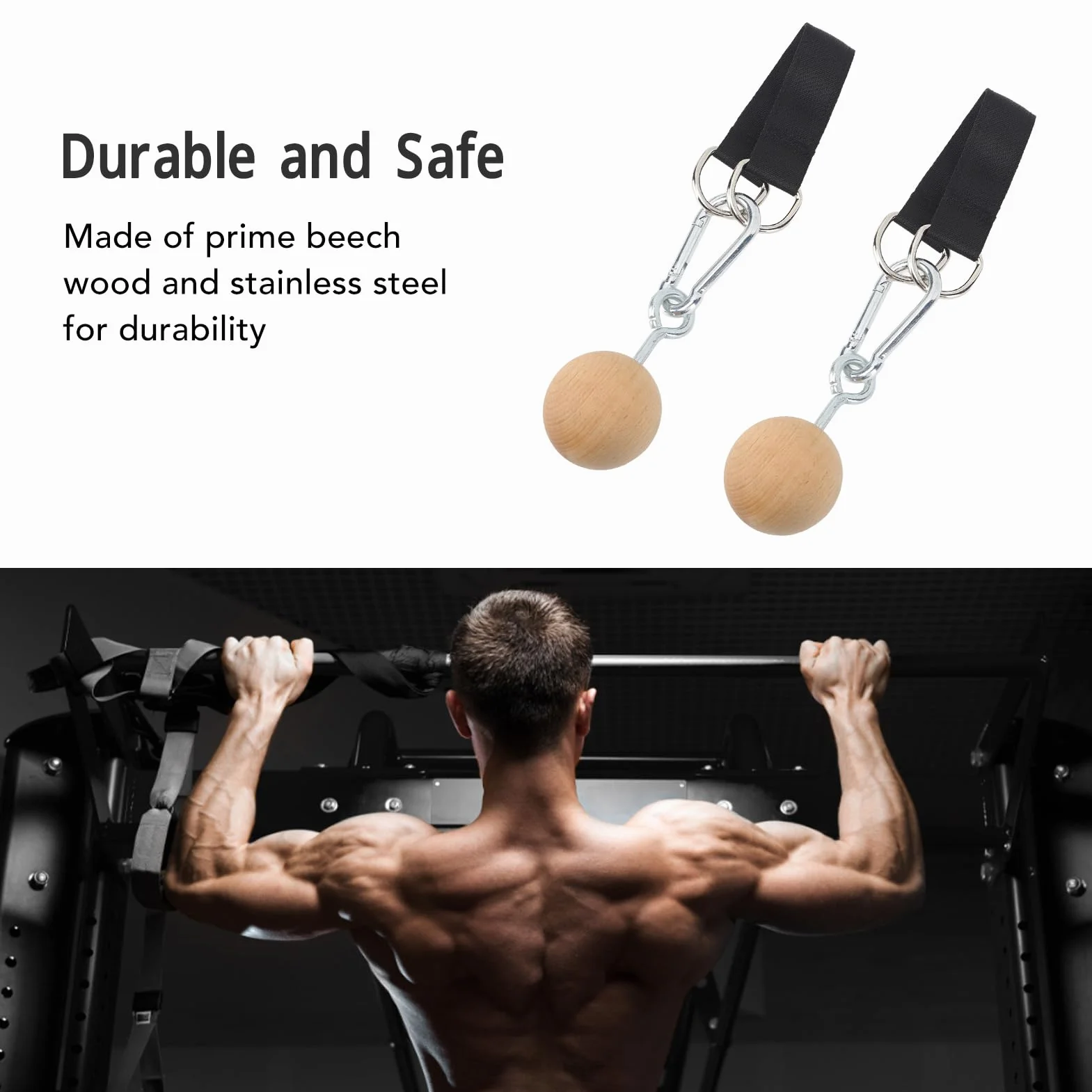Drewniane piłki do podciągania, antypoślizgowe uchwyty, urządzenia do treningu siłowego, treningu siłowego, treningu treningowego do fitnessu, boulderingu, crossfitu, jogi i wielu innych