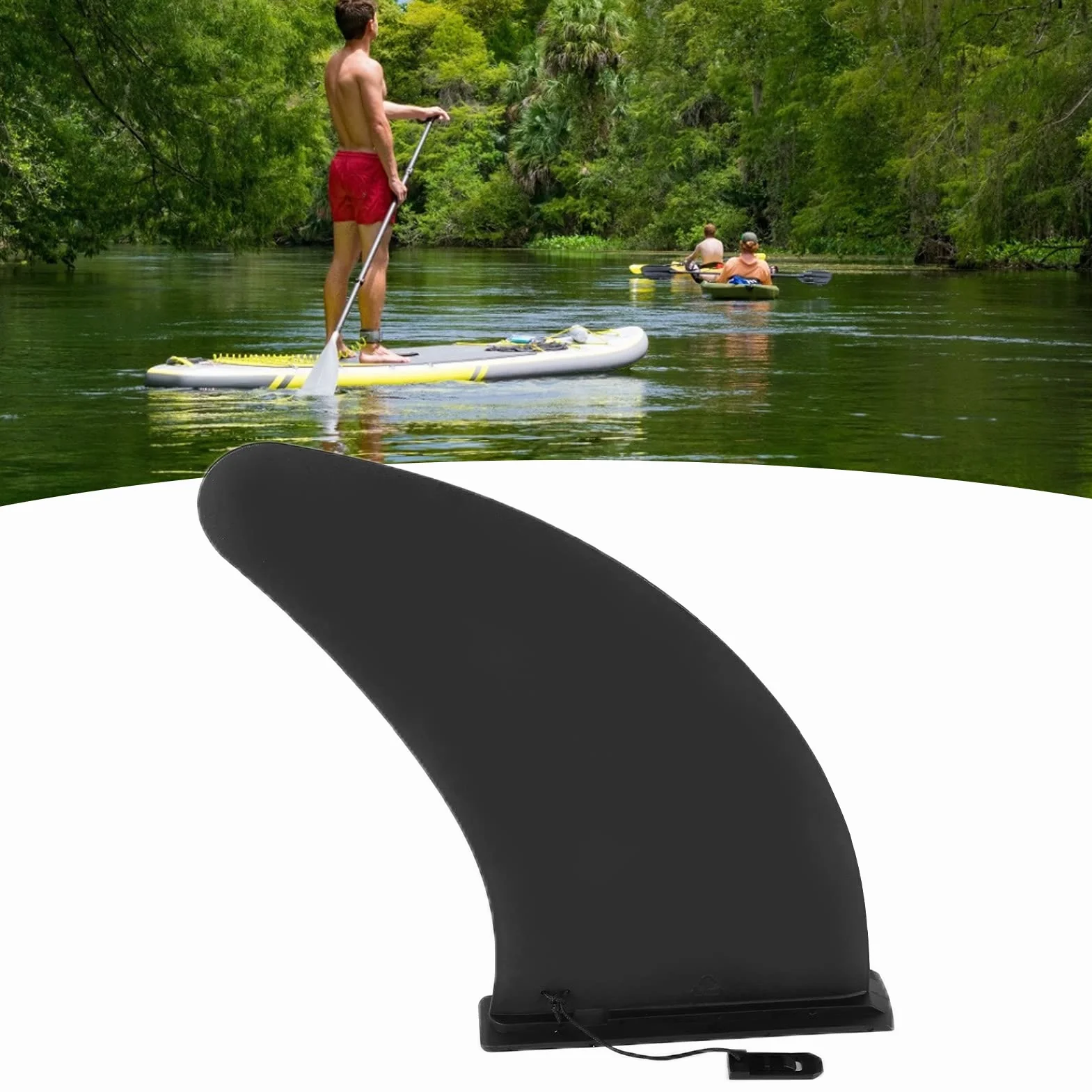 Zdejmowana Płetwa 11-calowa Płetwa Surfingowa Pcv Stałe Gniazdo Typ Czarny środkowy Stabilizator Wiosło do Deski Surfingowej Longboard