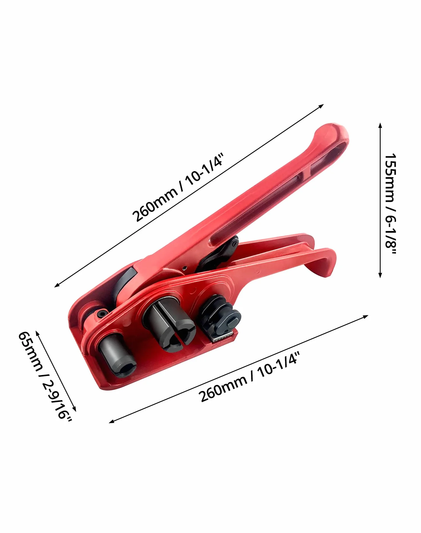 QWORK 2-częściowy ręczny przyrząd do spinania taśmą do plastikowego napinacza PP/PET 13mm-19mm