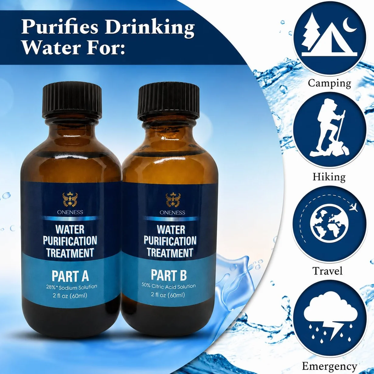 Drops 2 Part Liquid Classic 1:1 Zestaw Kwas cytrynowy 50%: Roztwór sodu 22,4% (28%*)