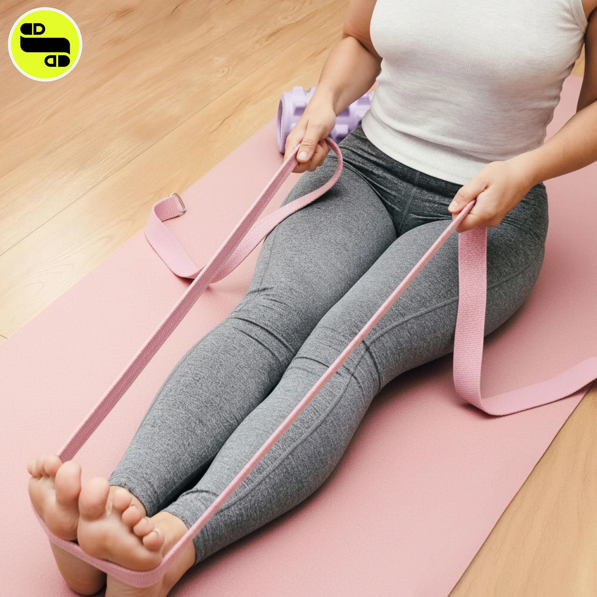 HyperMotion Mata do Ćwiczeń Fitness i Jogi NBR 183x61x0,8 cm Różowa, Antypoślizgowa, 8 mm, z Paskiem do Ćwiczeń i Przenoszenia, do Jogi, Pilatesu i Stretchingu
