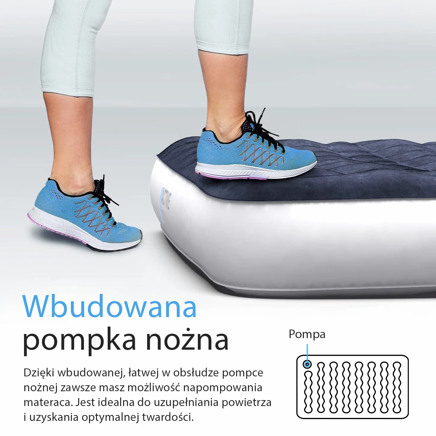 Active Era Materac Dmuchany Samopompujący 200x100cm Wodoodporny