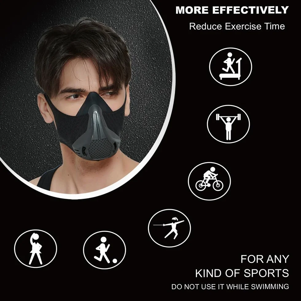 Maska do treningu wysokościowego, trenażer wytrzymałości, 25 poziomów oporu oddechowego, idealna do fitnessu, biegania, poprawy treningu cardio/wytrzymałości, maska oddechowa dla mężczyzn i kobiet