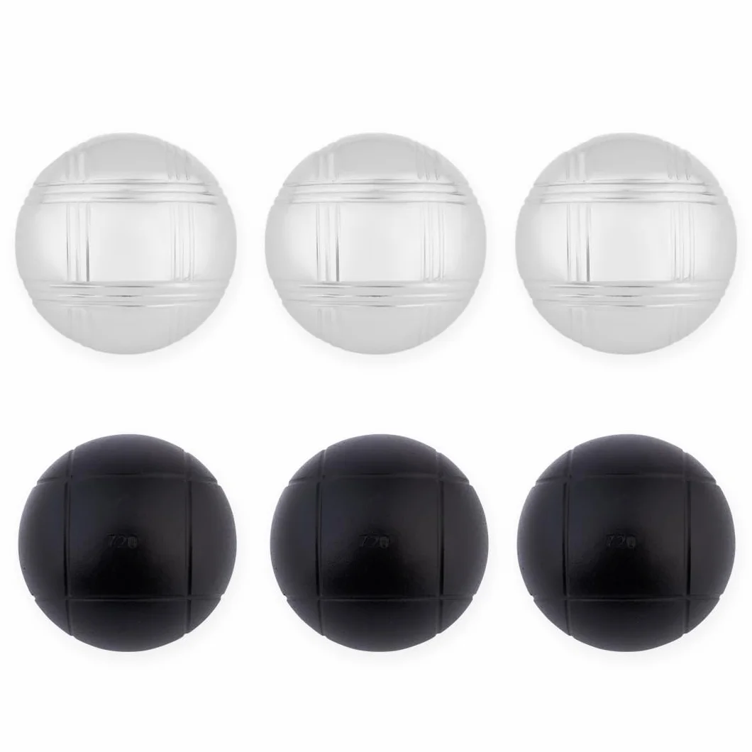 Engelhart - 010207 - Gra w bule 2 x 3 czarne i szare - 74 mm - tripleta - gra pétanque - 6 bules pétanque, torba nylonowa, taśma miernicza, cochonnet - dla 2 graczy - od 6 lat