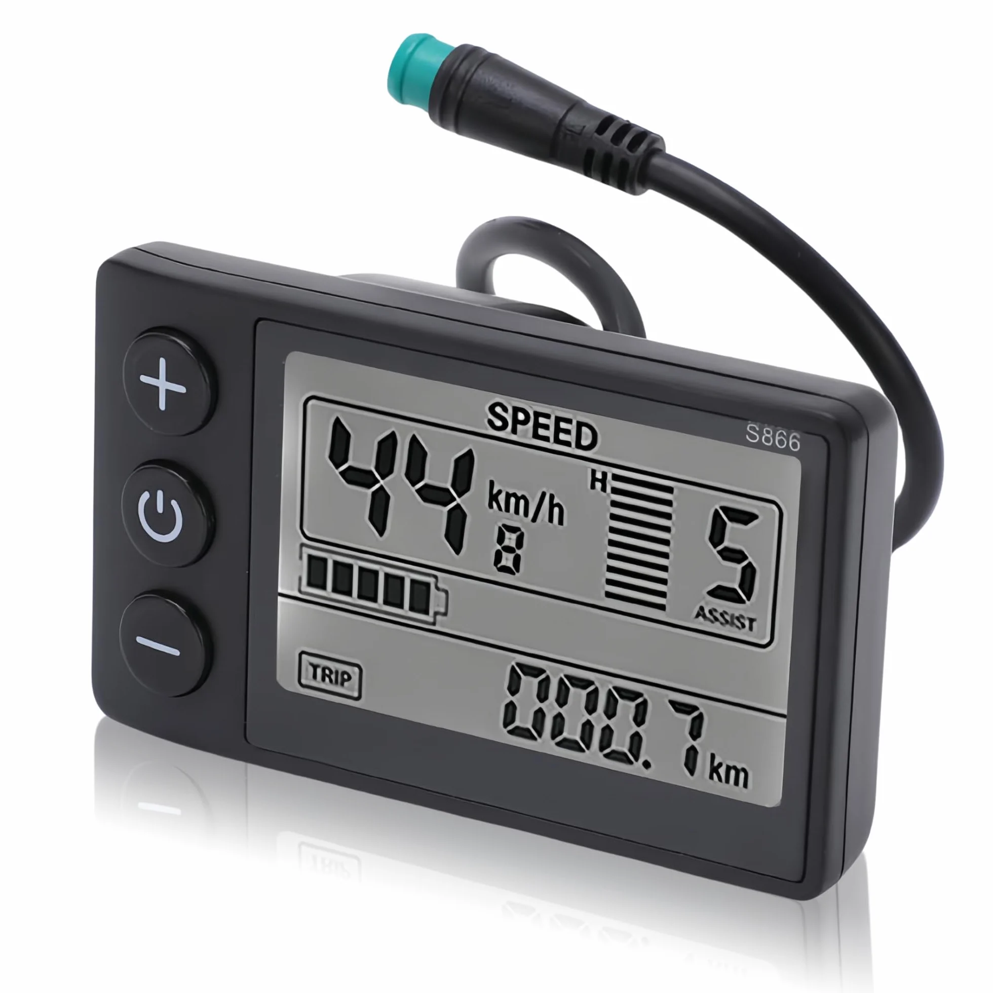 Miernik z Wyświetlaczem LCD do Roweru Elektrycznego S866, 6-pinowy 24 V 36 V 48 V 60 V E Bike Wodoodporny Wyświetlacz Panel Sterowania Miernikiem, Uniwersalny Ekran Panelu LCD do