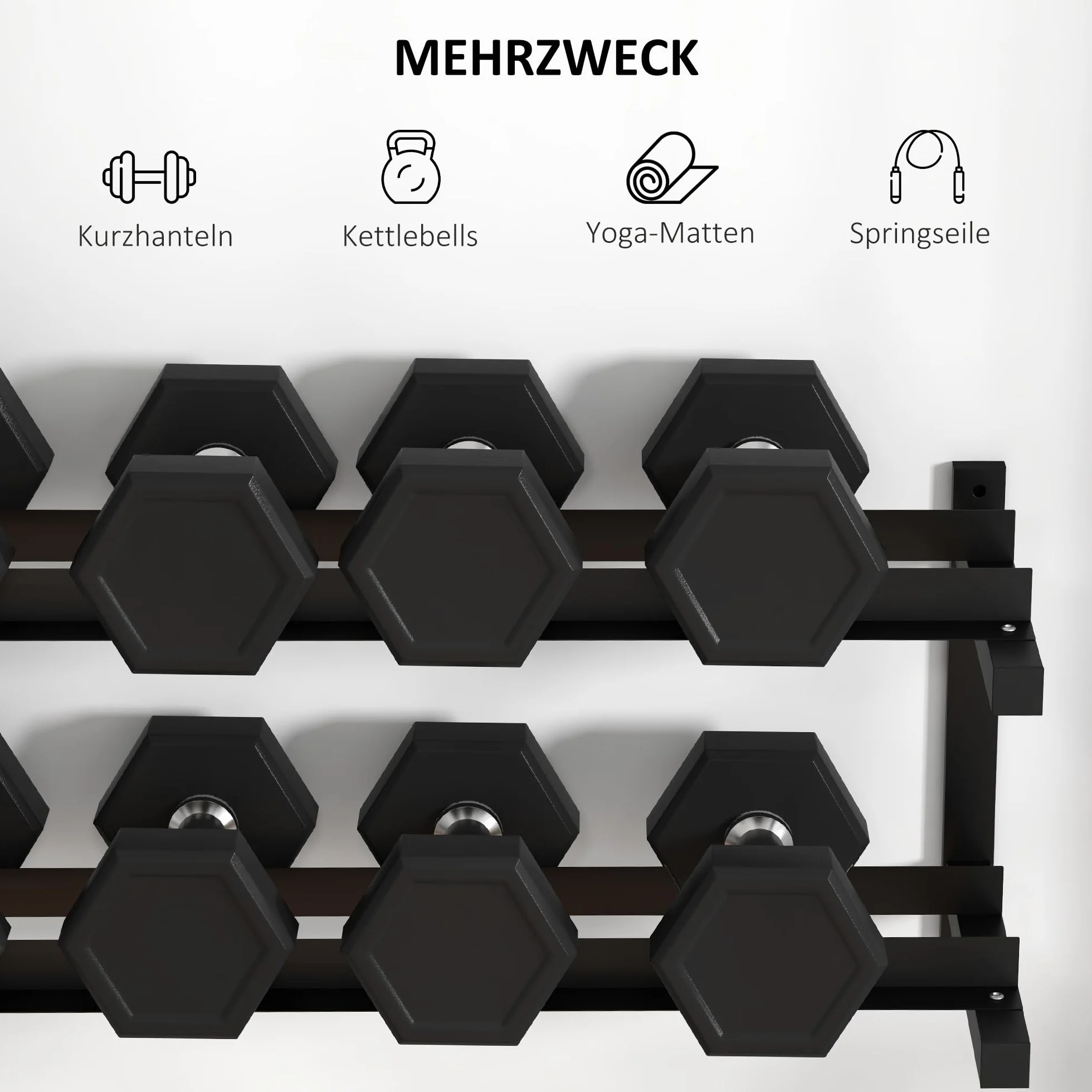 SPORTNOW Stojak na hantle stalowy 70 kg 98x40x35 cm czarny