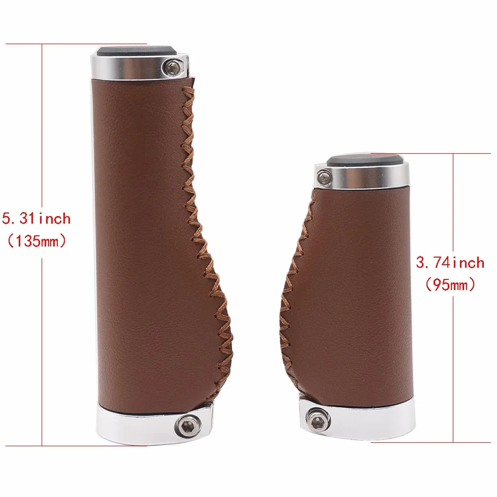 Uchwyty rowerowe antypoślizgowe PCW skóra mikrofibra ergonomiczne ręcznie szyte podwójna blokada 135/95 mm