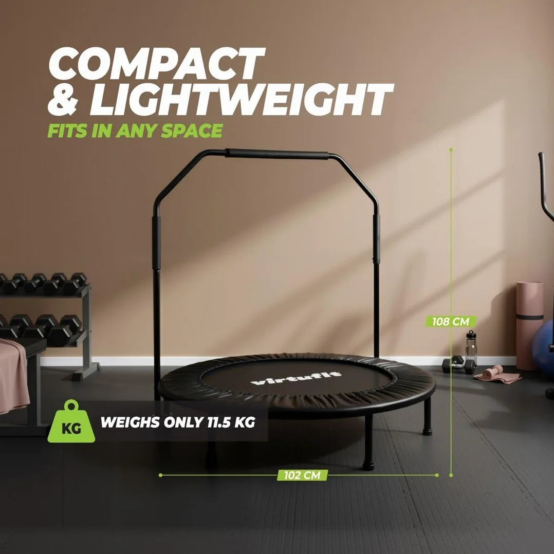 VirtuFit Składana trampolina fitness z uchwytem – czarna – 100 cm