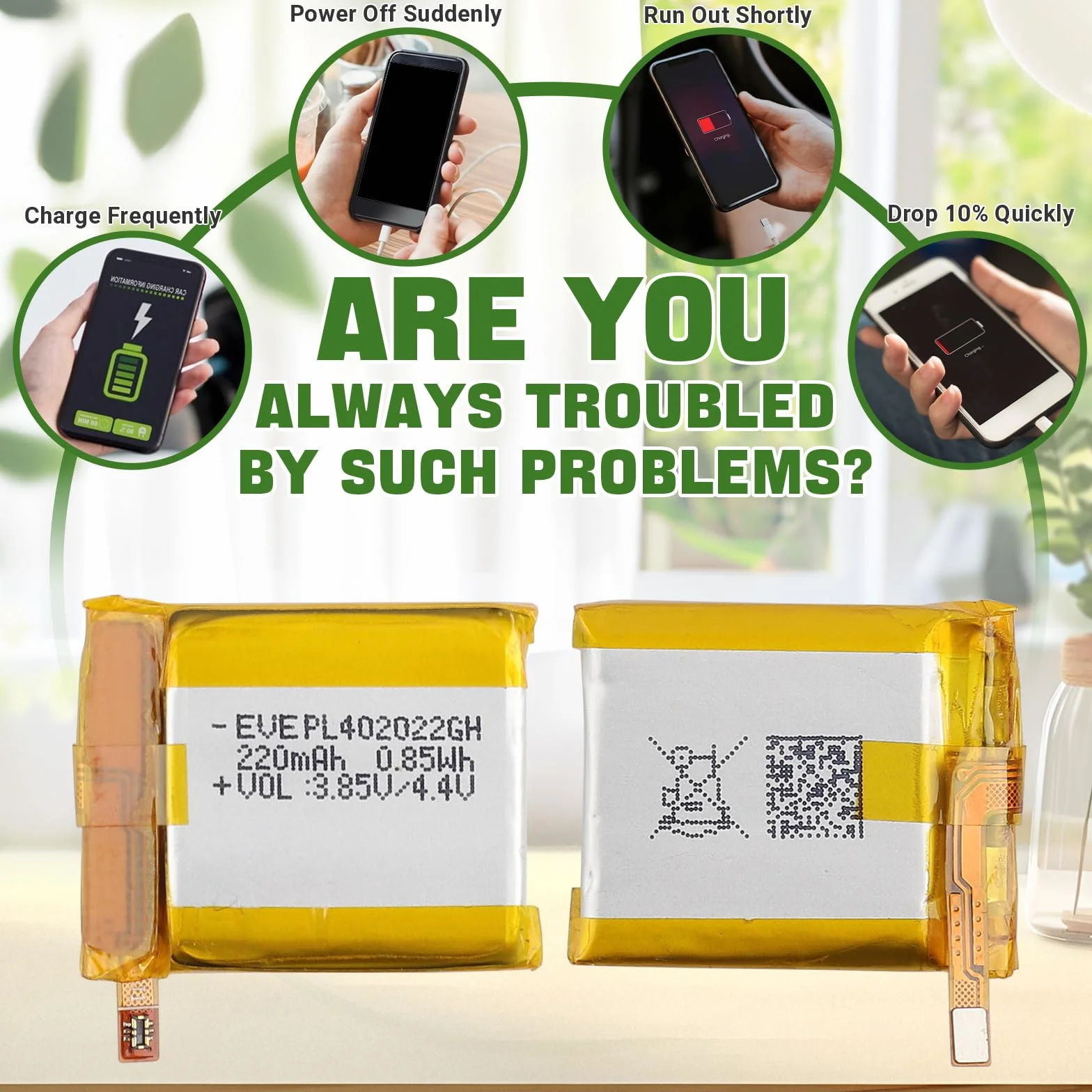 220 mAh nowa bateria zastępcza PL402022GH kompatybilna z GTS 2 / GTS2 Mini A2010 Smartwatch bateria zamienna z zaktualizowanym zestawem narzędzi naprawczych