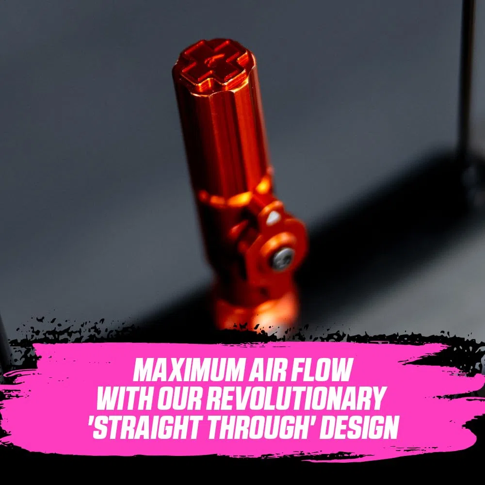 Muc-Off Big Bore Hybrid Zawory Tubeless, Opalizujące, 35 mm - Wentyl Bezdętkowy z Precyzyjną Rewolucyjną Technologią Przepływu Powietrza - Wentyl Rowerowy do Rowerów MTB, Szosowych, Gravelowych