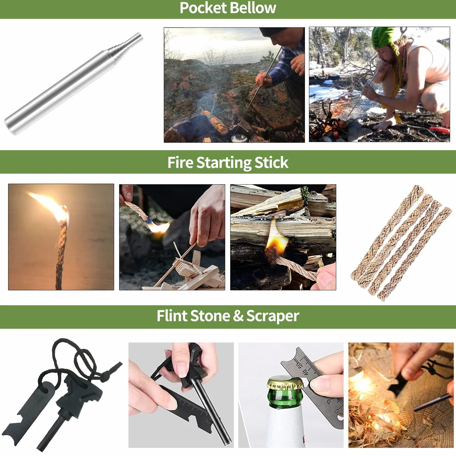 Zestaw Survival 30 w 1 Camping Mountain Survival Polowanie Apteczka