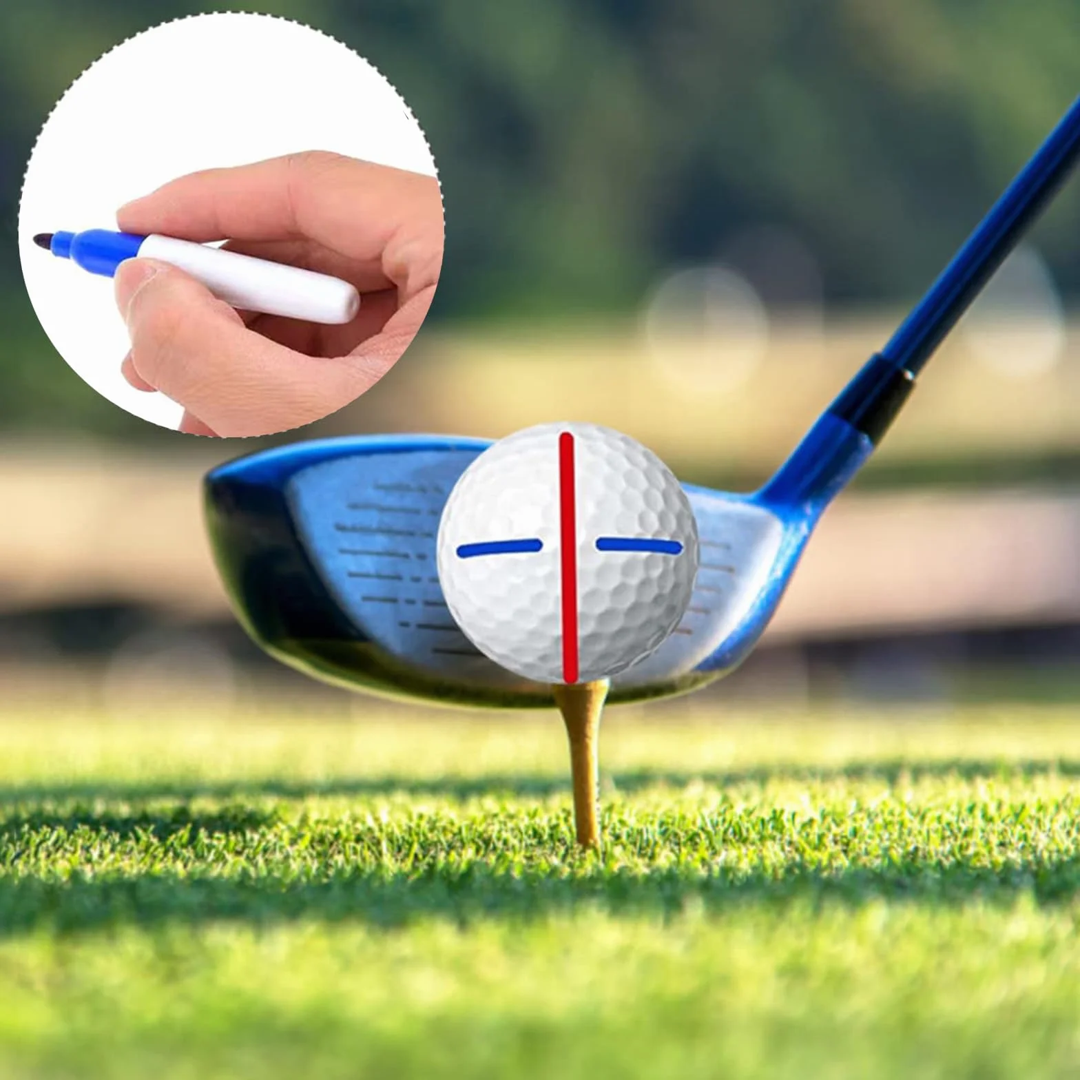 Zestaw markerów do piłek golfowych z narzędziem do ustawiania