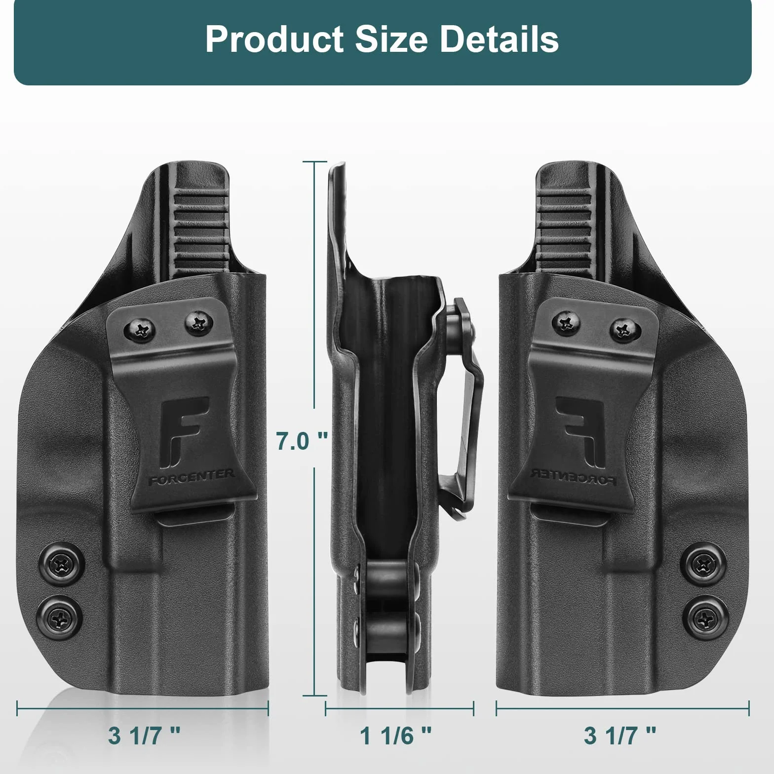 BOOSTEADY Kabura IWB KYDEX do Glock 19 19X 17 26 32 44 45 Gen (1-5) Prawa Ręka