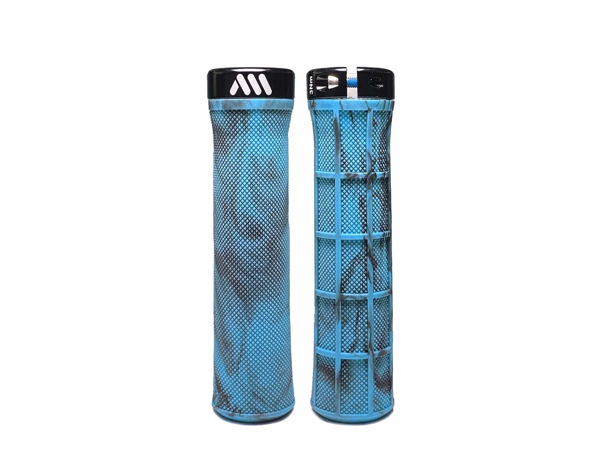 All Mountain Style AMS Berm Grips - blokowana średnica stożkowa, niebieski kamuflaż