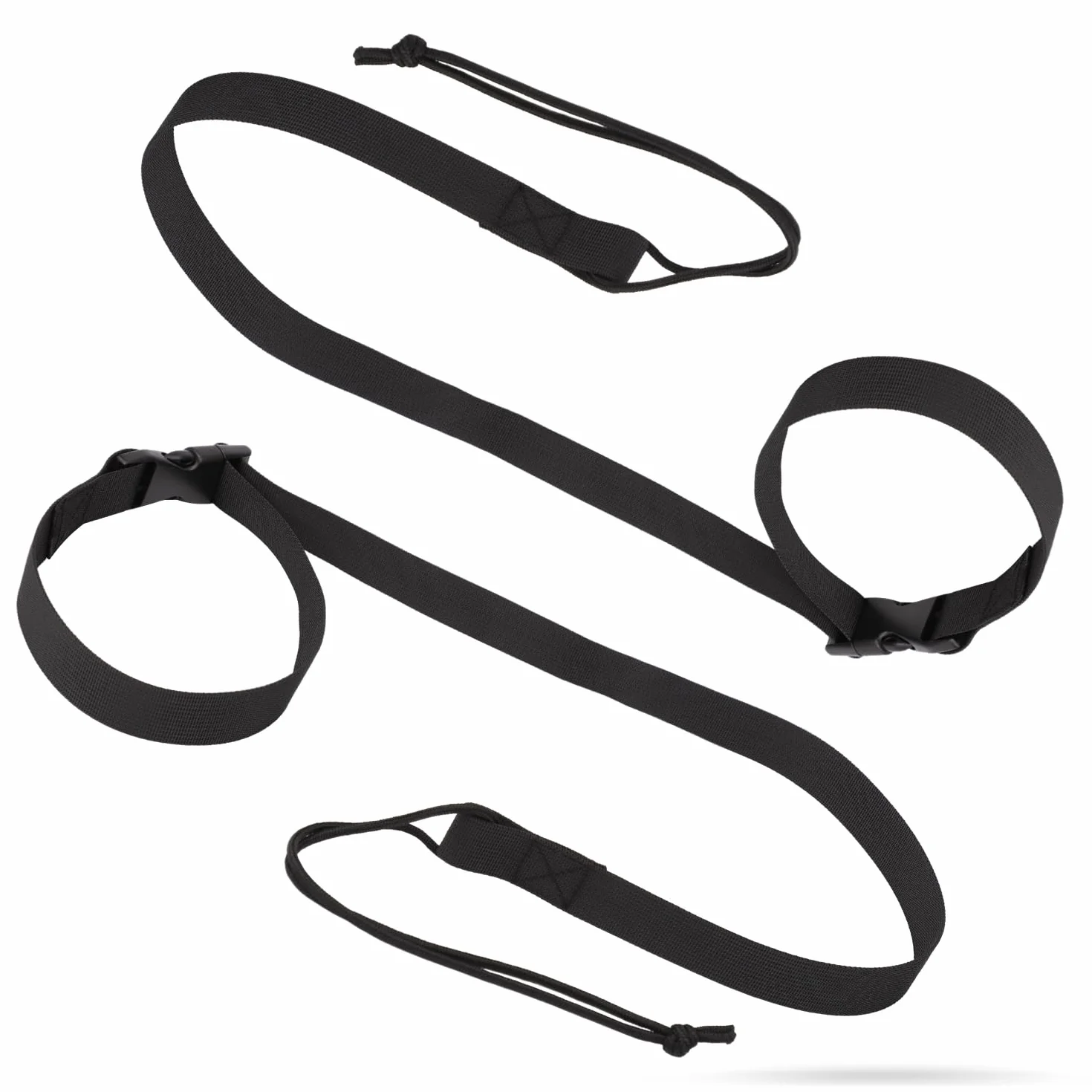 Smycze Snowboardowe Regulowane Paski do Wiązania Snowboard Leash Akcesoria Narciarskie Czarny